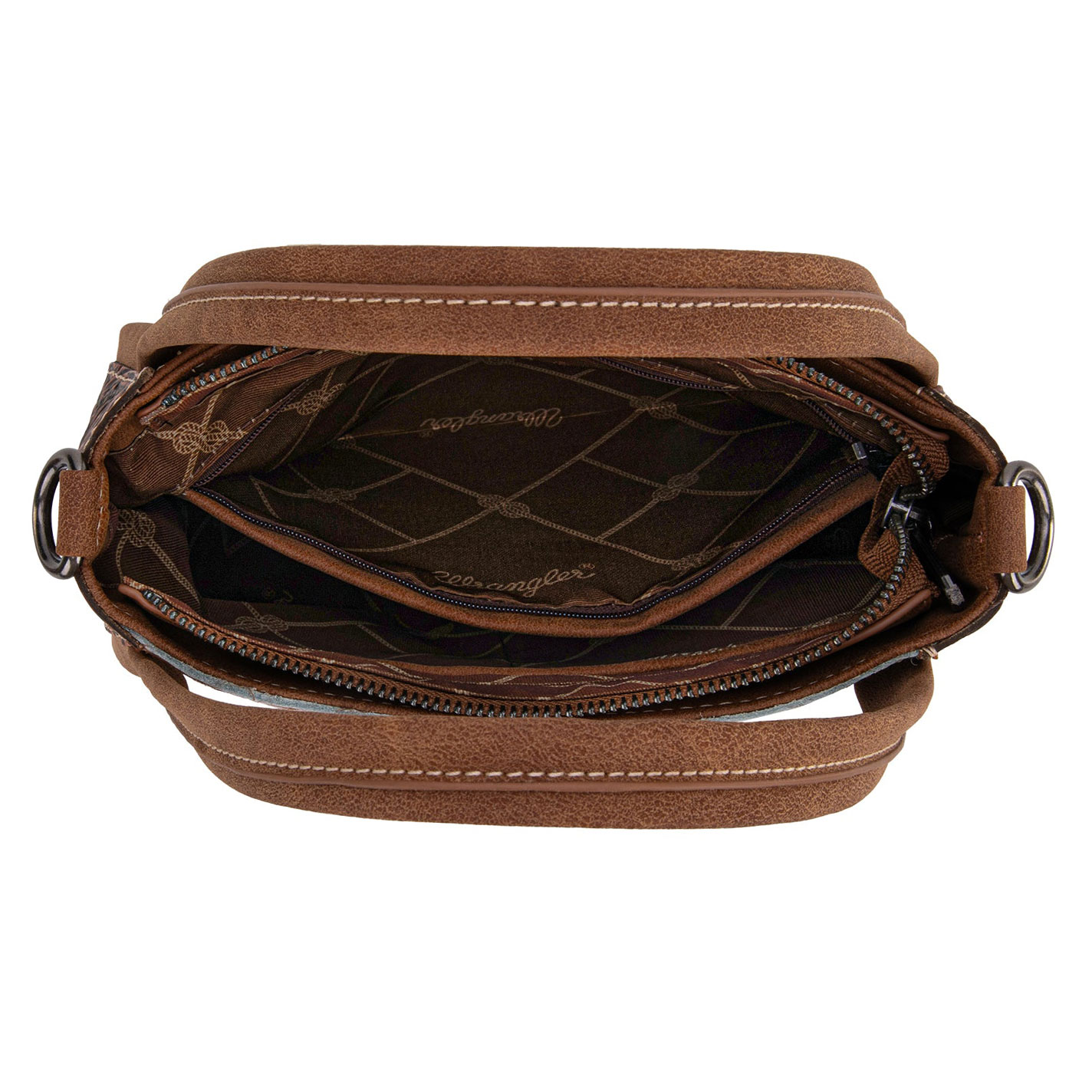 Wrangler Rich Toasted Cinnamon Hair on Hide Crossbody Bag - Image 1