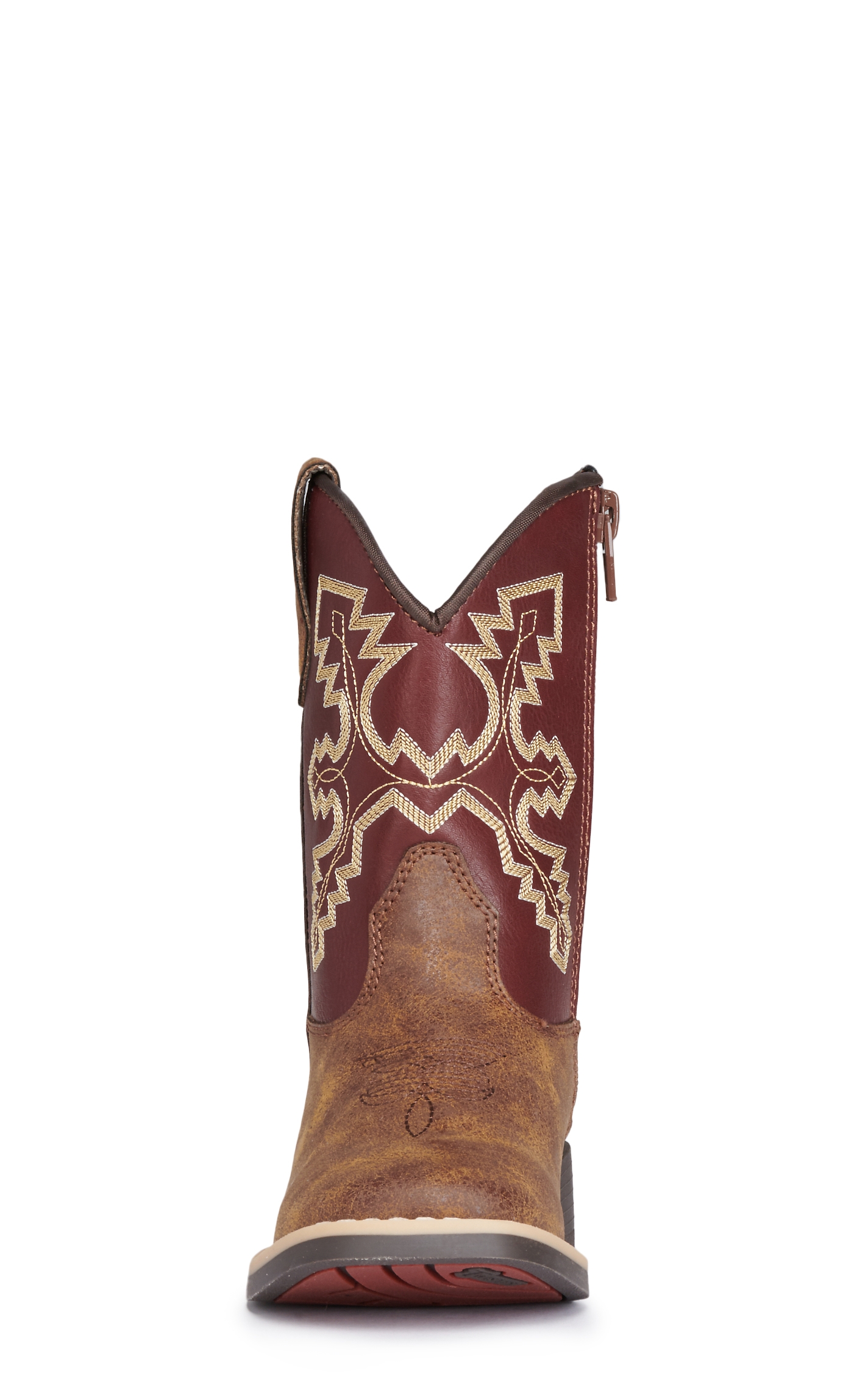 Twister Toddlers' Blake Burgundy and Brown Square Toe Cowboy Boots - Image 1
