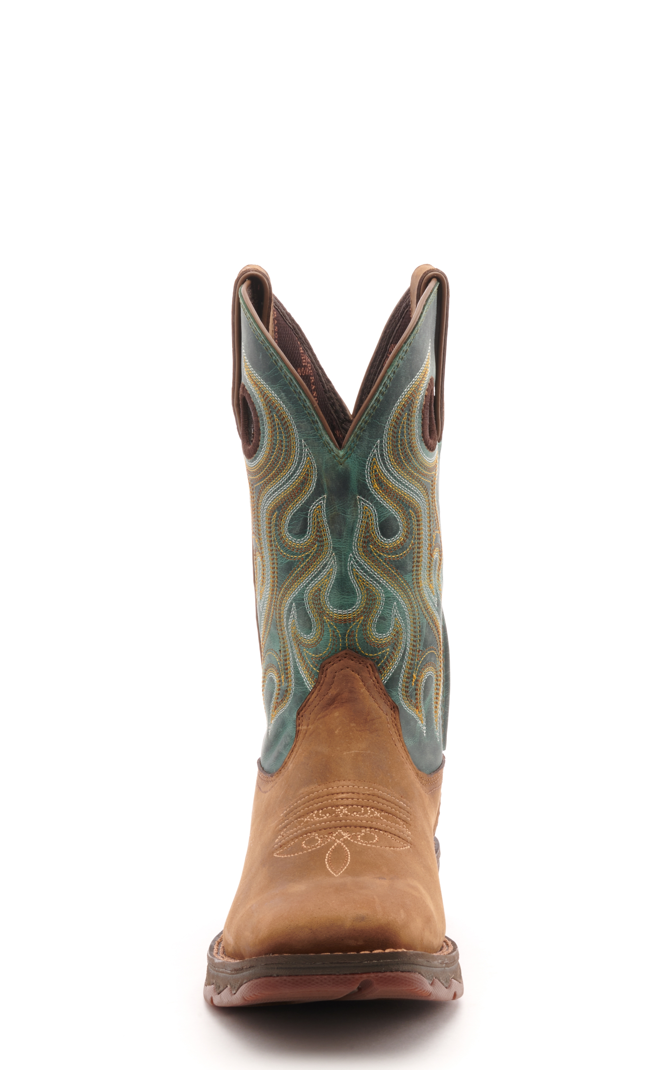 Durango Women's Rebel Dusty Brown and Teal Wide Square Toe Cowboy Boots - Cavender's Exclusive - Image 1
