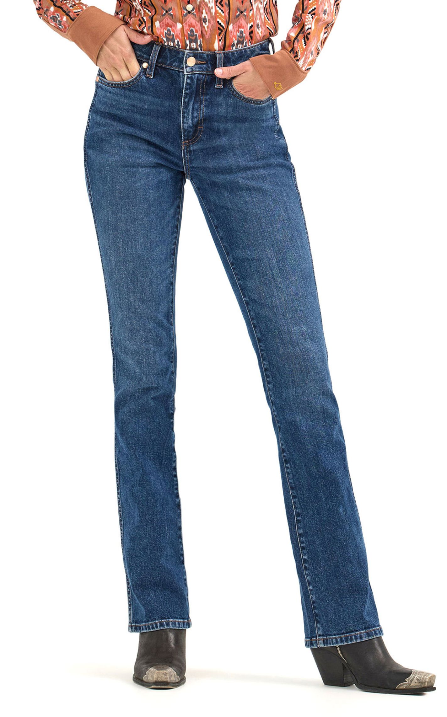 Wrangler X Lainey Wilson Women's Baskin Dark Wash Boot Hugger Jeans - Image 1