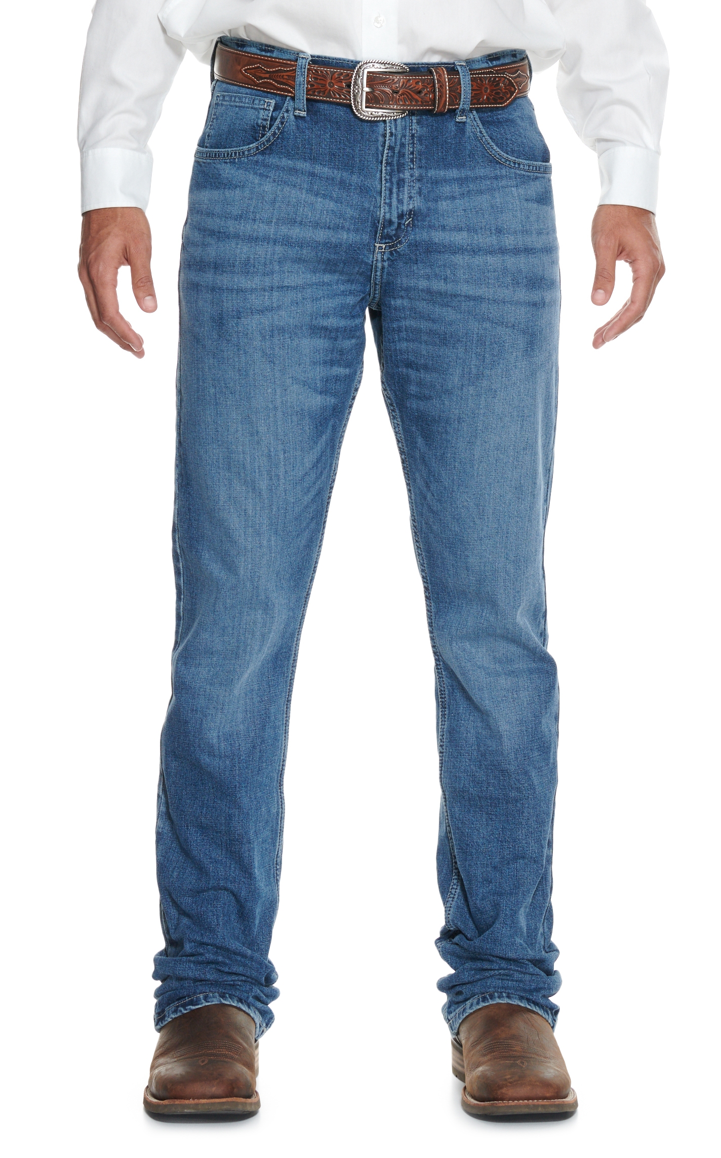 Wrangler Men's 20X Medium Wash Vintage Boot Cut Jeans - Extended Sizes - Image 1