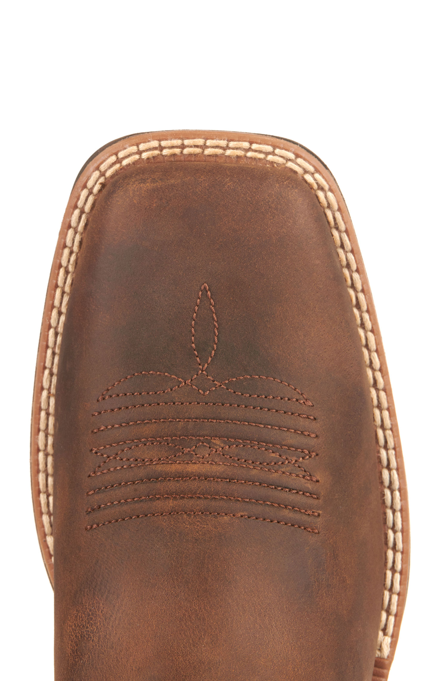 Ariat Women's Ridgeback Distressed Tan and Metallic Bronze Wide Square Toe Cowboy Boots - Image 1
