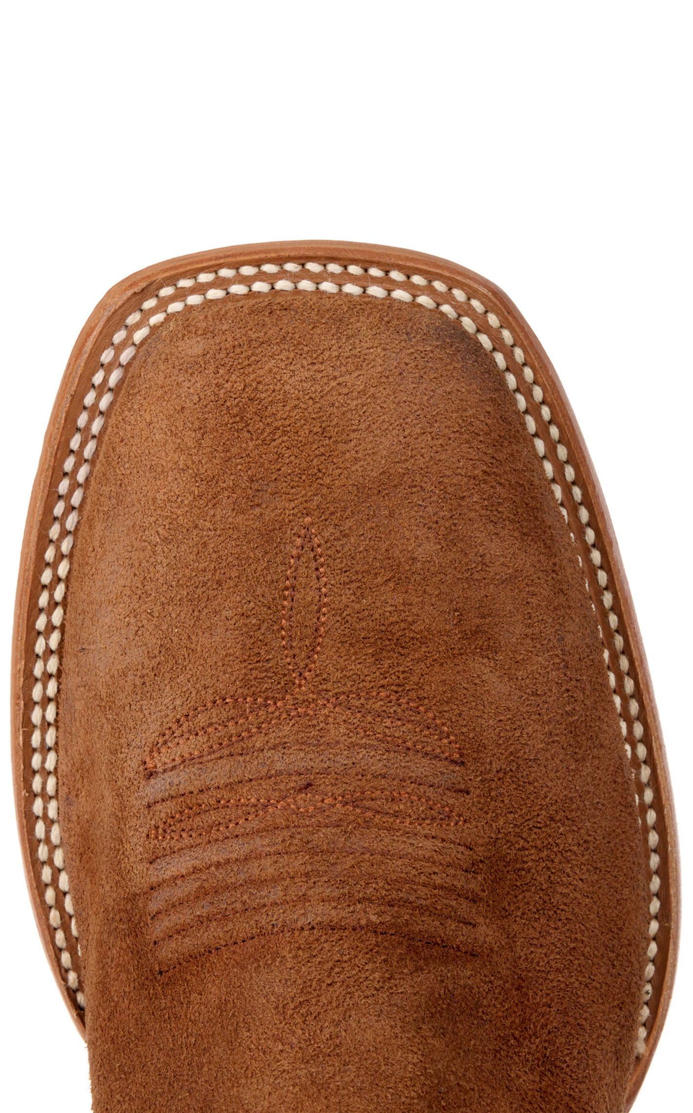 Cavender's Men's Brown Roughout and Olive Wide Square Toe Cowboy Boots - Image 1