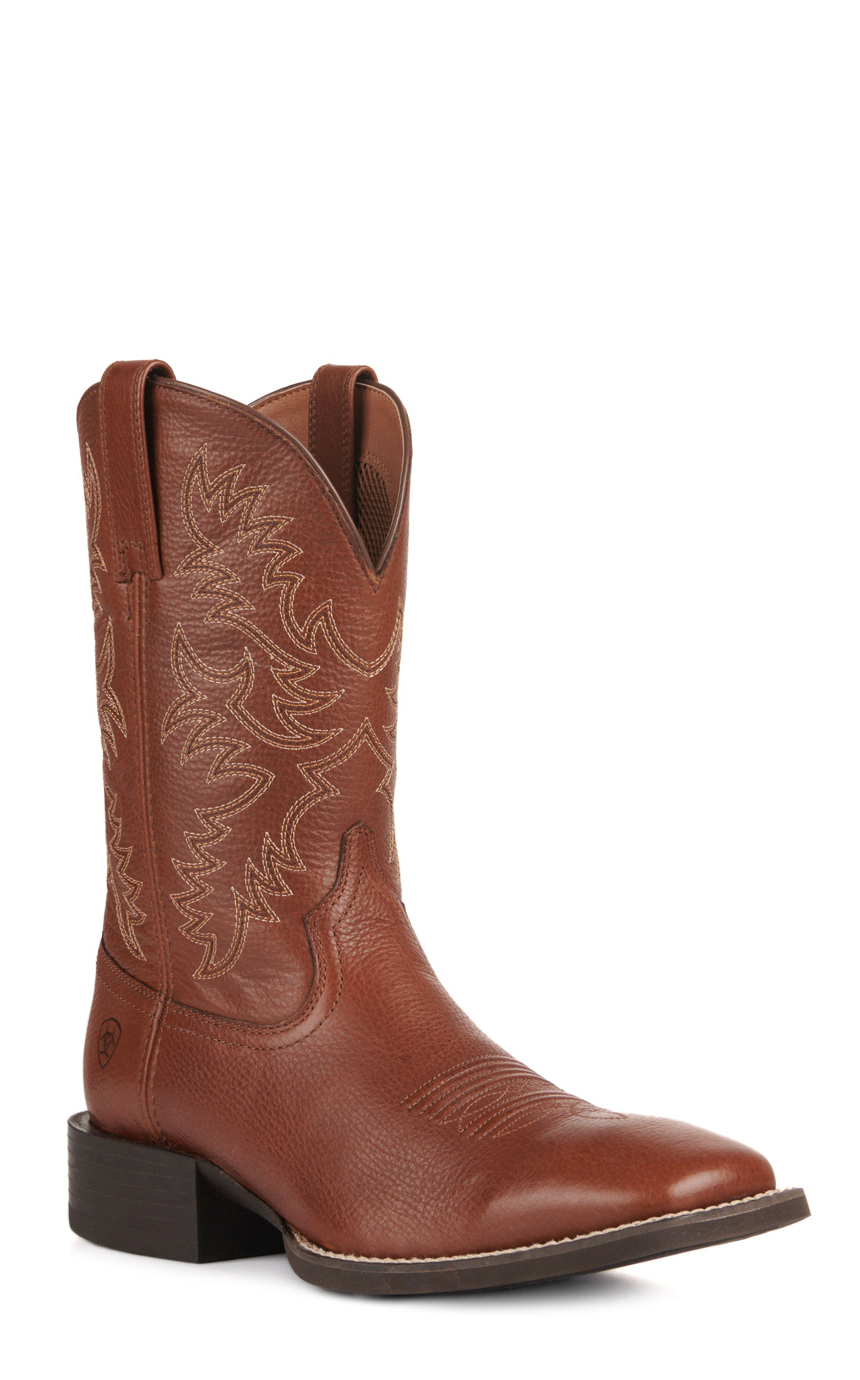 Ariat Men's Sport Latigo Toasted Tan Wide Square Toe Cowboy Boots - Image 1