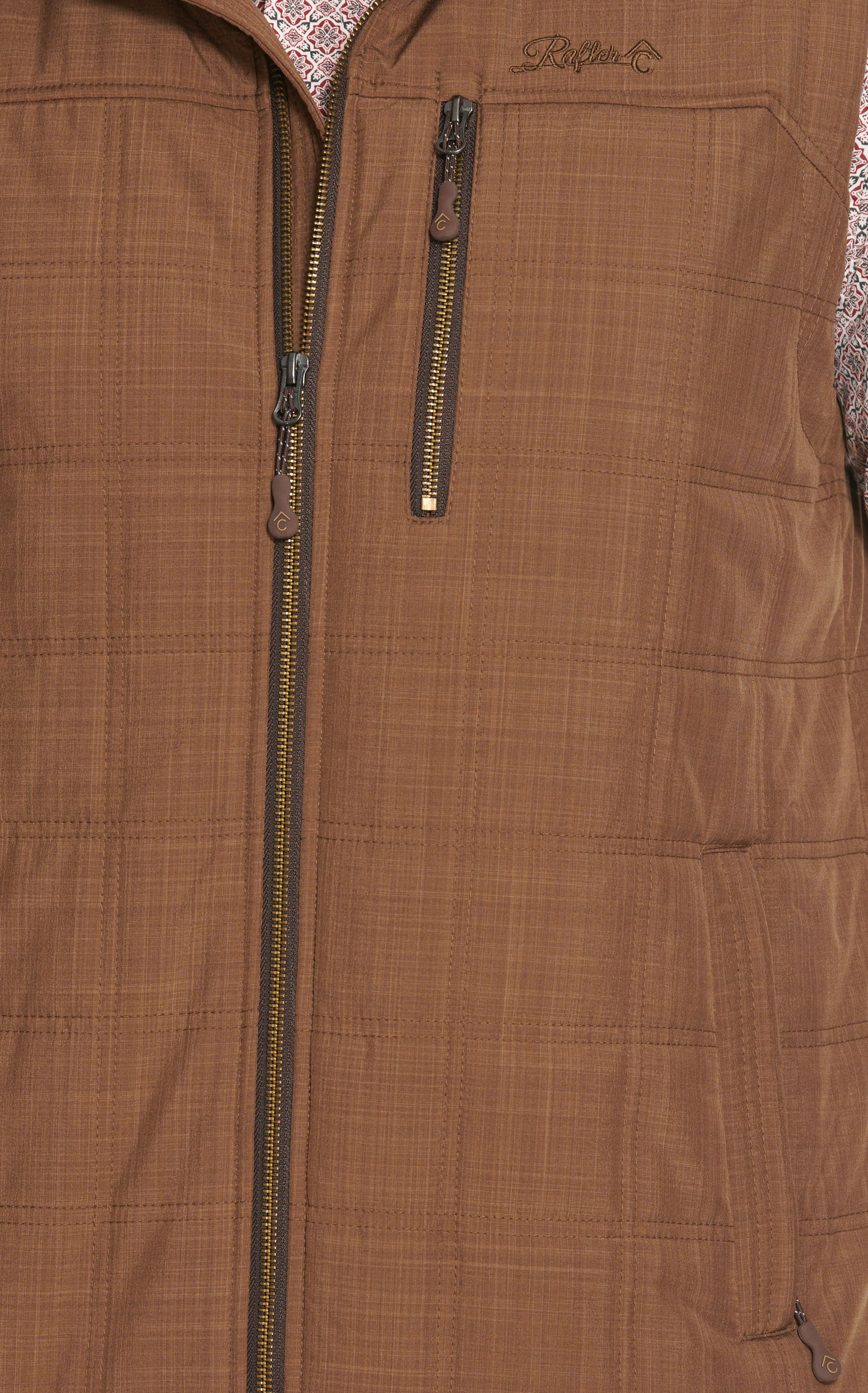 Rafter C Men's Chocolate Brown Puff Vest - Image 1