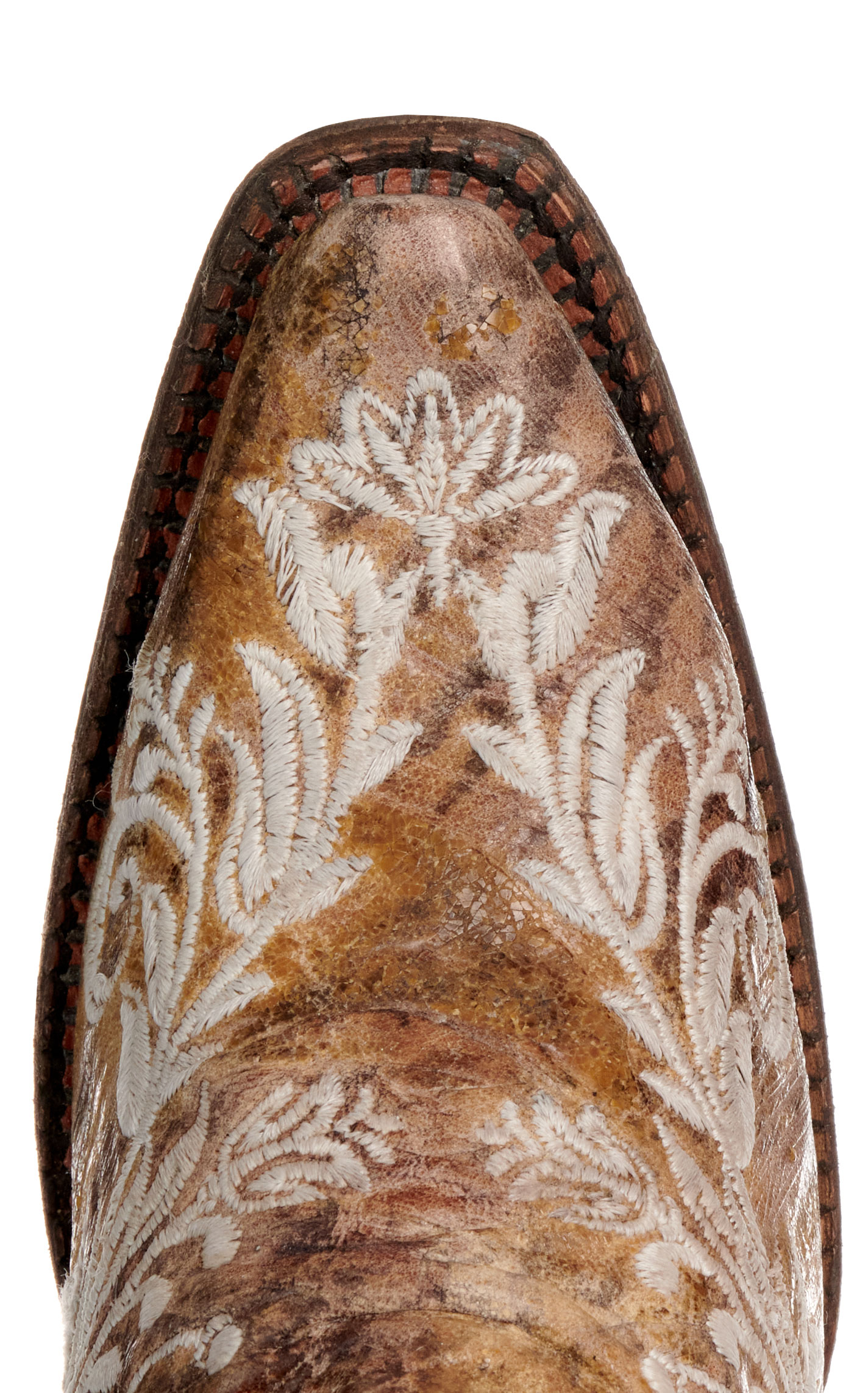 Corral Women's Brown and White Glow in the Dark Embroidery Snip Toe Cowboy Boots - Image 1