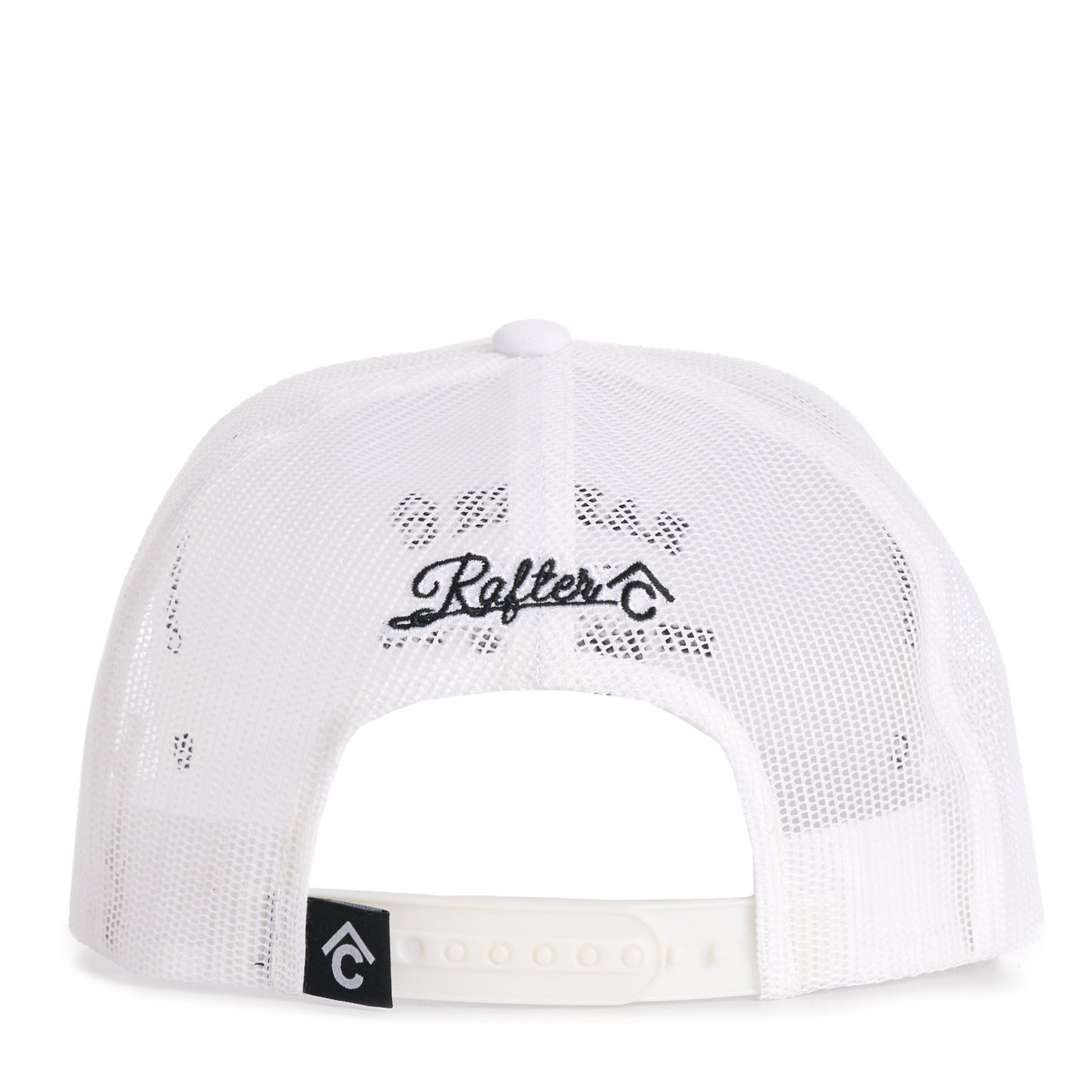 Rafter C Men's White & Black Embroidered Bull Logo Cap - Image 1