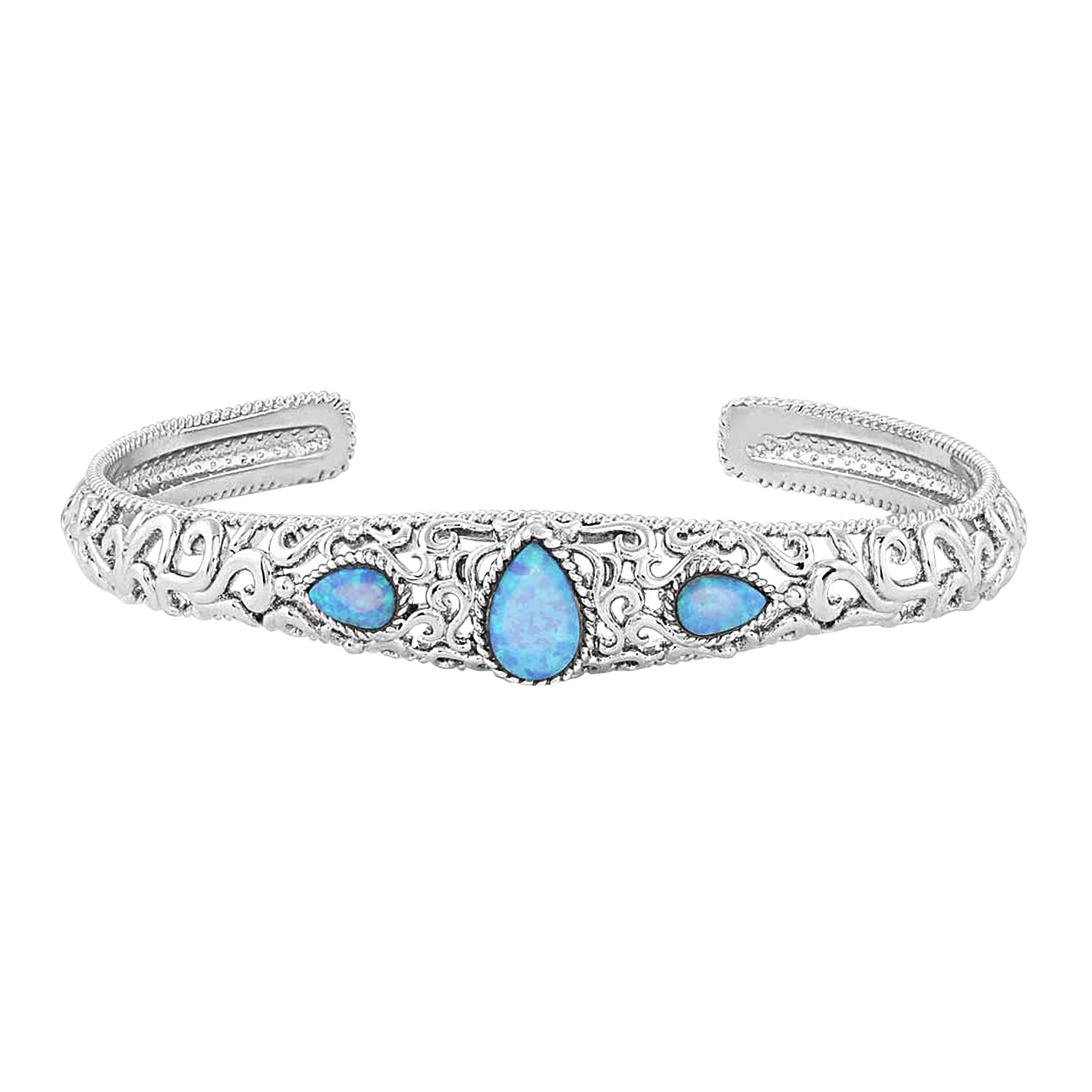 Montana Silversmiths Crystal Pools Silver Cuff Bracelet - Image 1