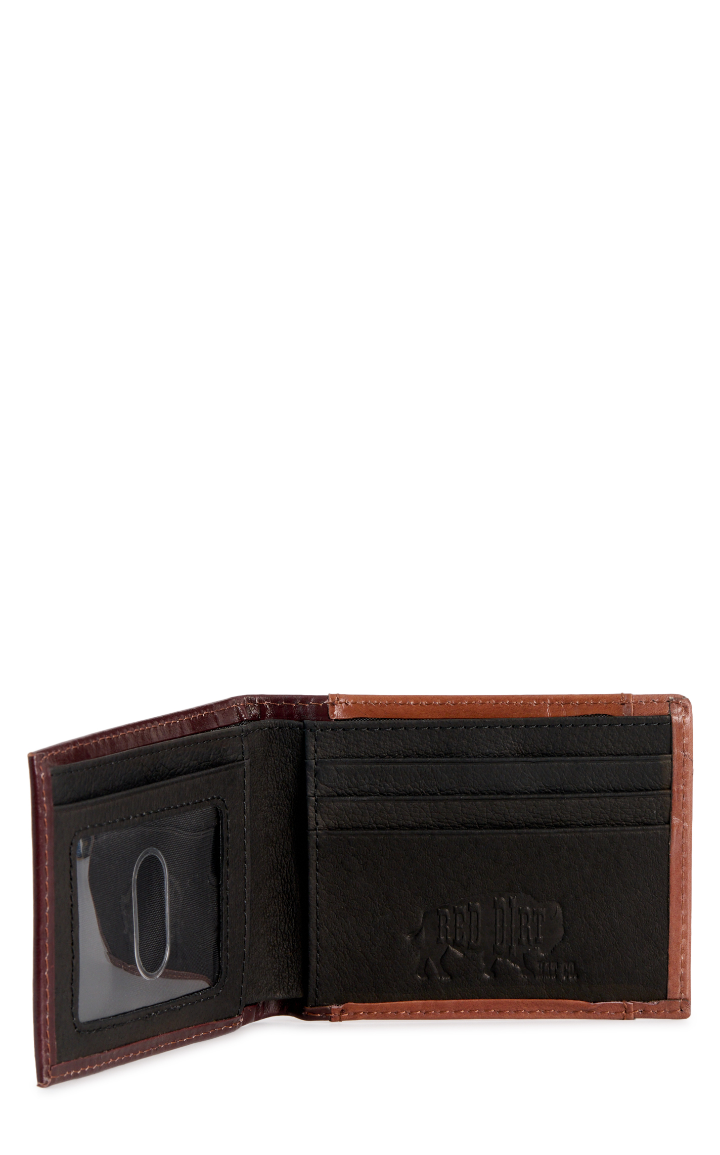 Red Dirt Hat Co. Caramel & Cream Underlay Floral Bi-Fold Wallet - Image 1