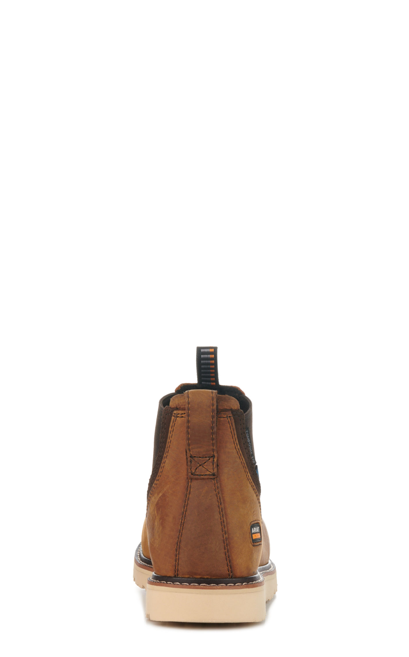 Ariat Women's Rebar Wedge Antique Brown Waterproof Round Composite Toe Chelsea Work Boot - Image 1