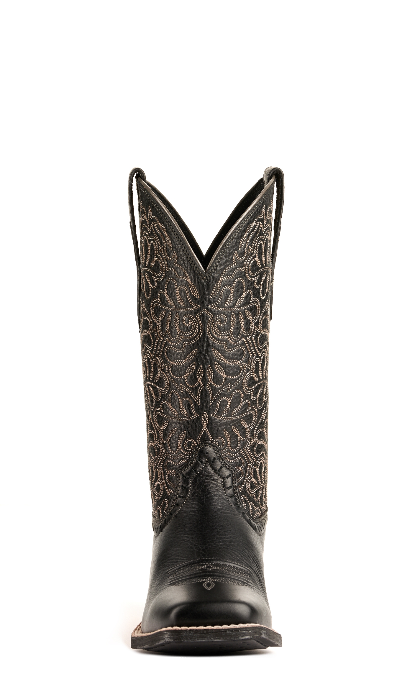 Ariat Women's Round Up Remuda Black Deertan Wide Square Toe Cowboy Boots - Image 1
