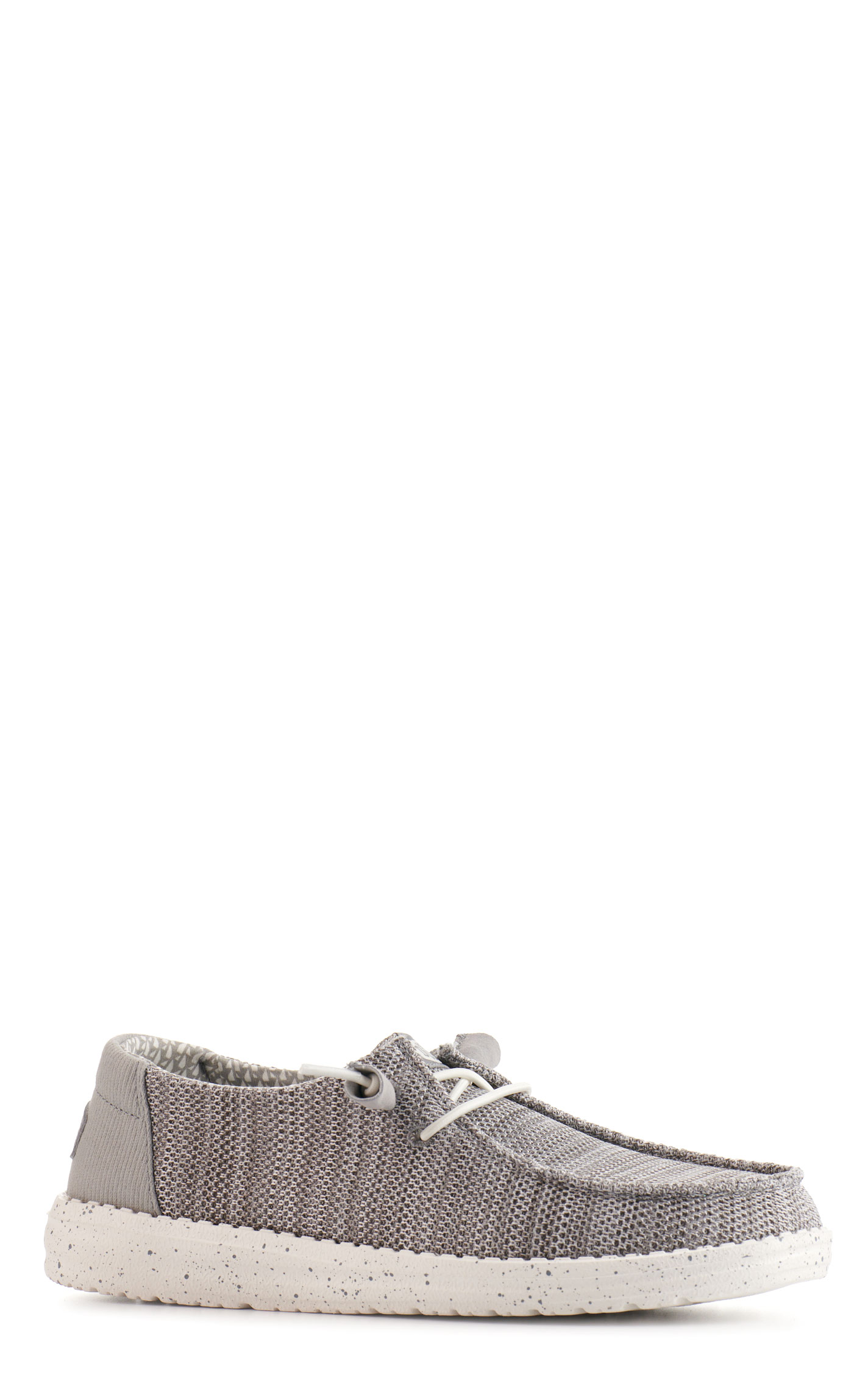 Hey Dude Women's Wendy Stretch Mesh Light Gray Moc Toe Lace Up Casual Shoes - Image 3