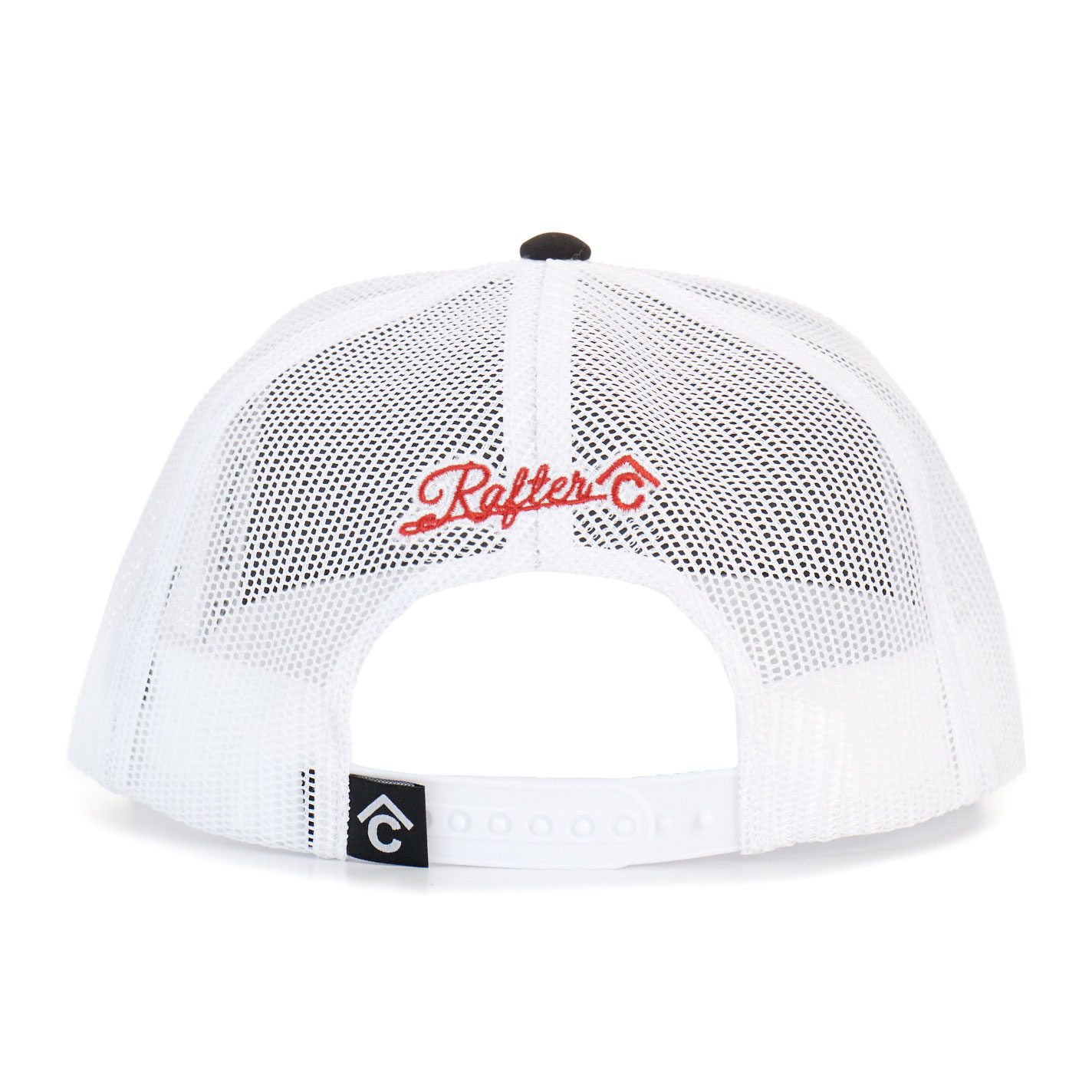 Rafter C Men's Black & White Rafter C Patch Flat Bill Cap - Image 1