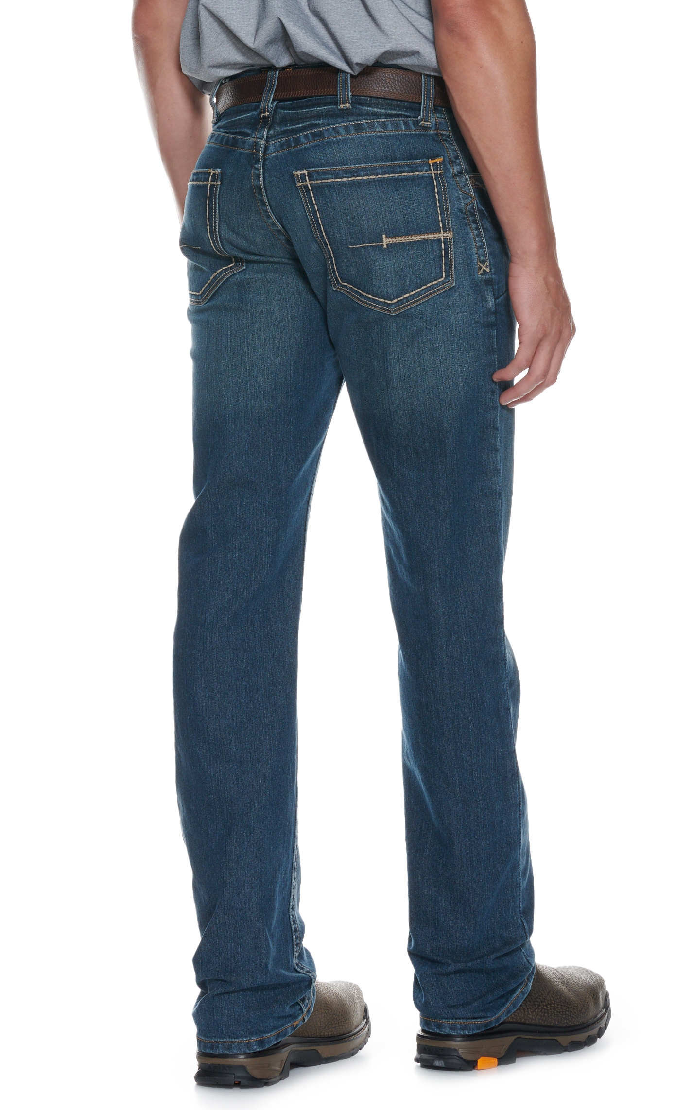 Ariat Men's Rebar M5 DuraStretch Edge Medium Wash Stackable Straight Leg Work Jean - Image 1