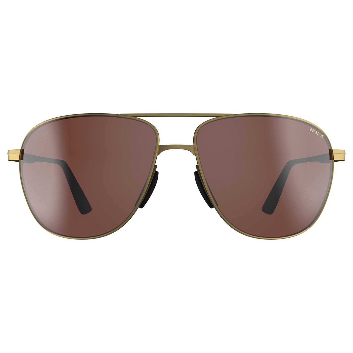 BEX Nova Matte Gold & Brown Sunglasses - Image 1