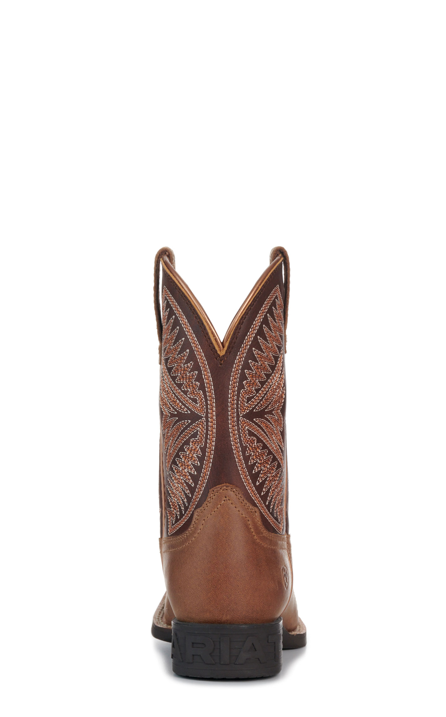 Ariat Youth Pearl & Chocolate Brown Ruidoso Wide Square Toe Cowboy Boots - Image 1