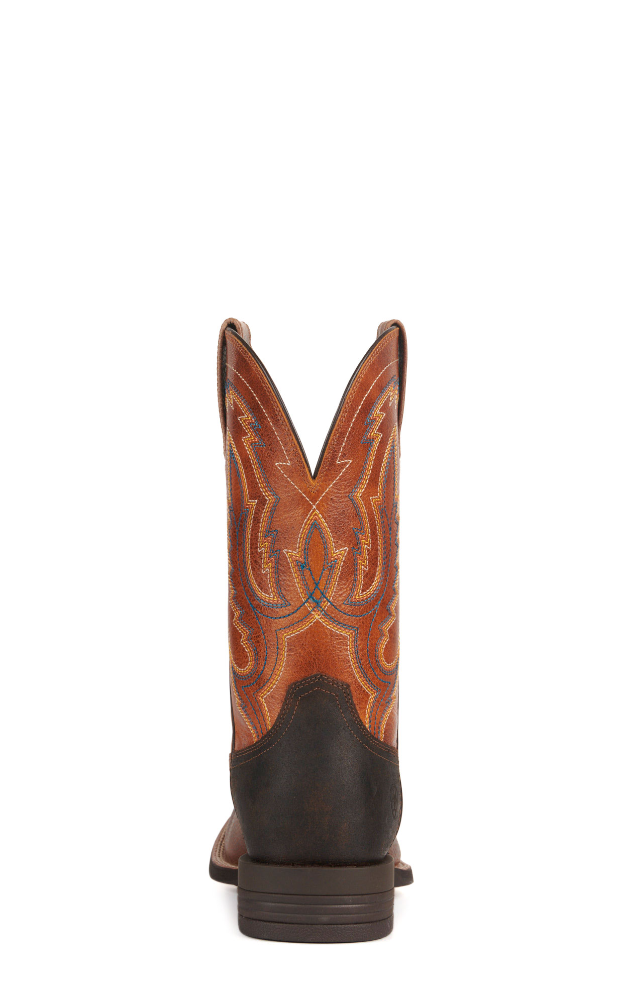 Ariat Men's Steadfast Brown and Orange Shock Shield Wide Square Toe Cowboy Boots - Image 1
