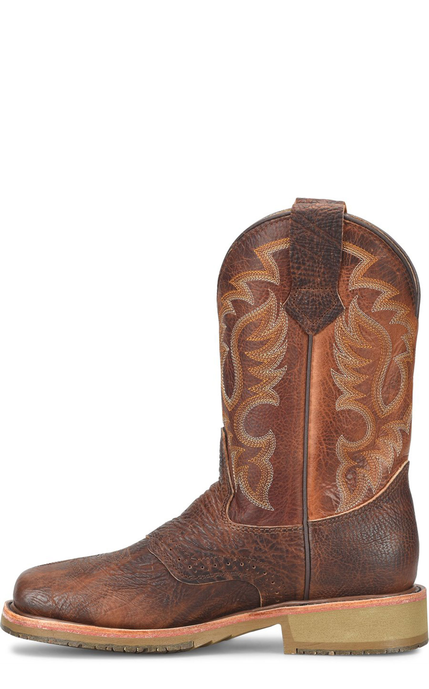 Double H Men's Cognac Bison Comp Wide Square Toe Work Boots - Image 1