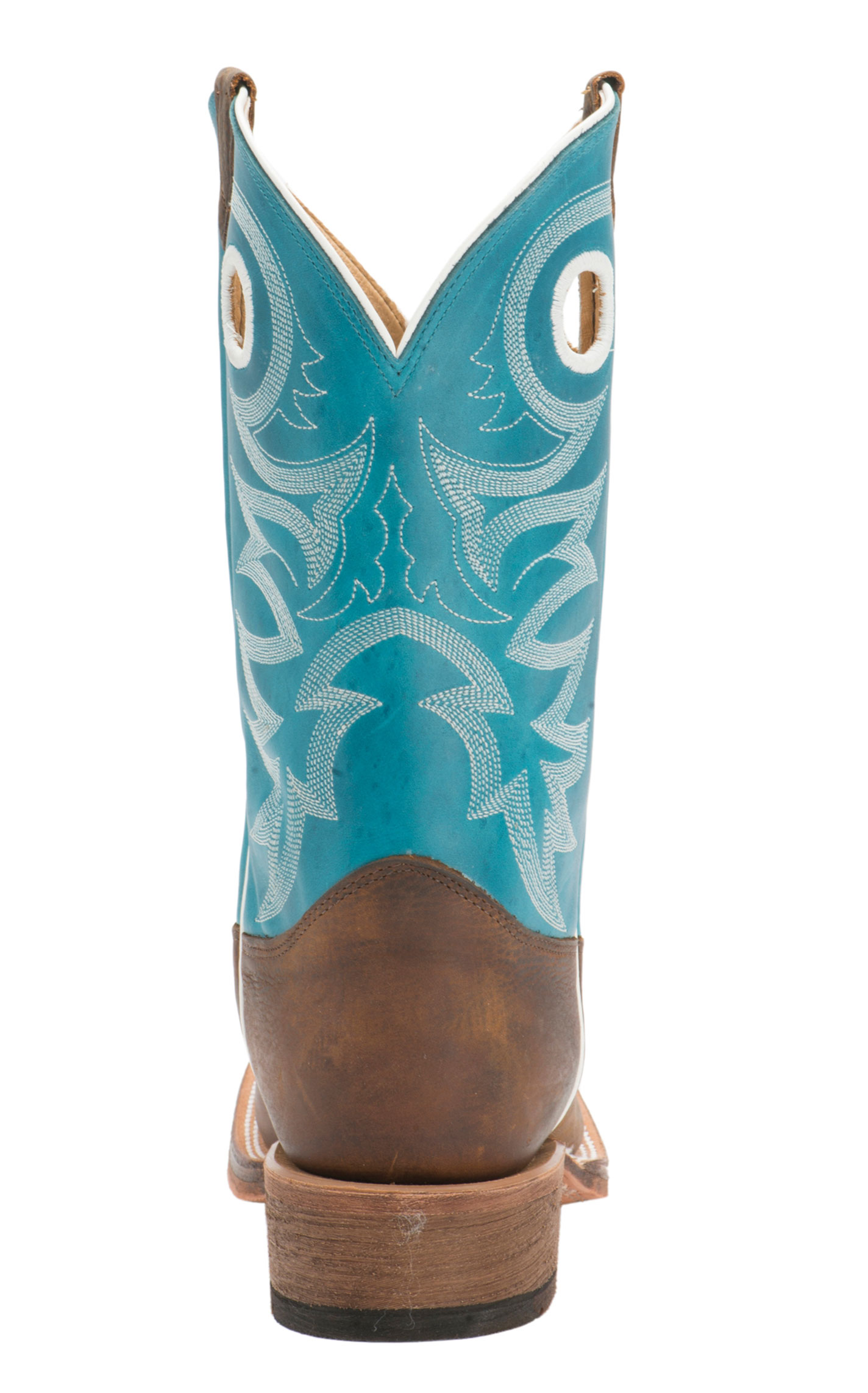 Justin Men's Bent Rail Caddo Brown Copper and Blue Wide Square Toe Cowboy Boots - Image 1