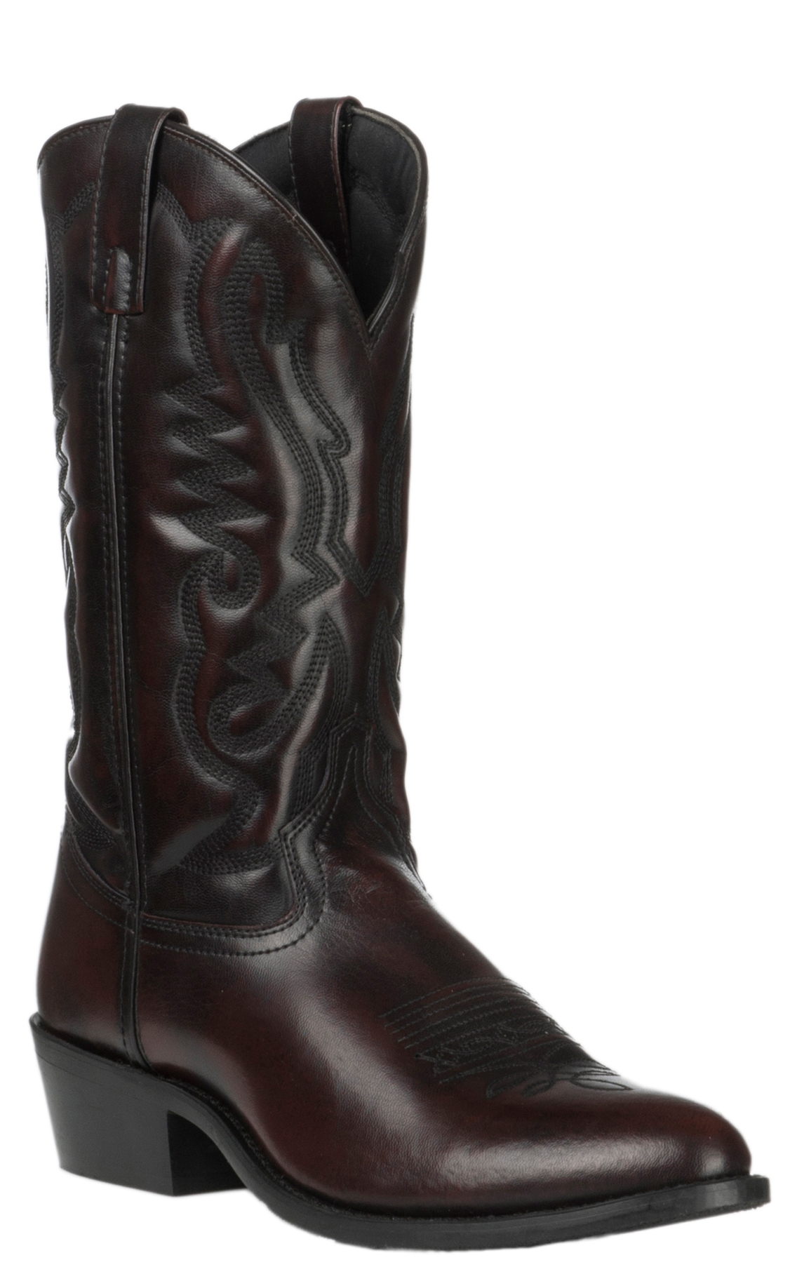 Smoky Mountain Men's Classic Black Cherry Leather R-Toe Cowboy Boot - Image 1