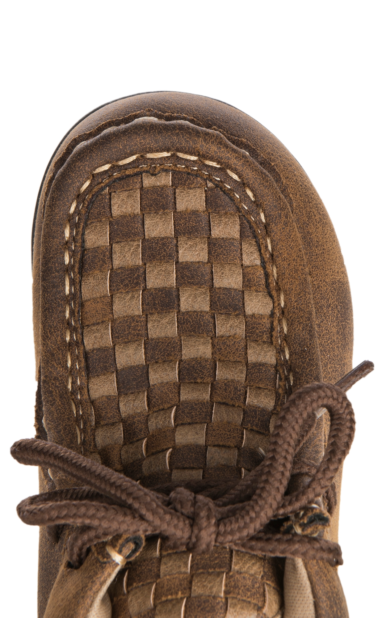 Double Barrel Toddler Cocoa and Camel Handwoven Chukka Shoe - Image 1