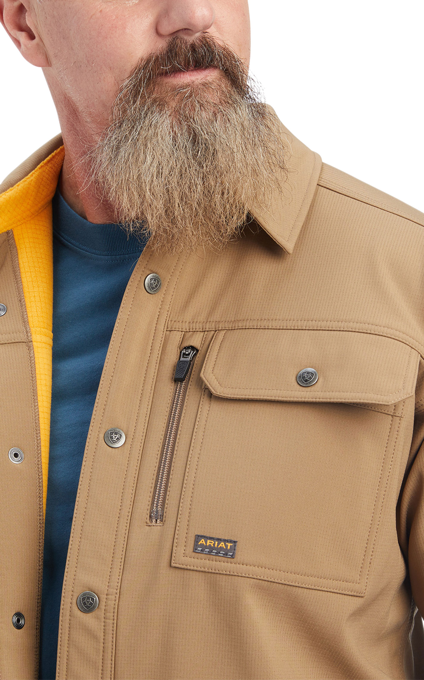 Ariat Men's Rebar Durastretch Utility Field Khaki Softshell Work Jacket - Image 1