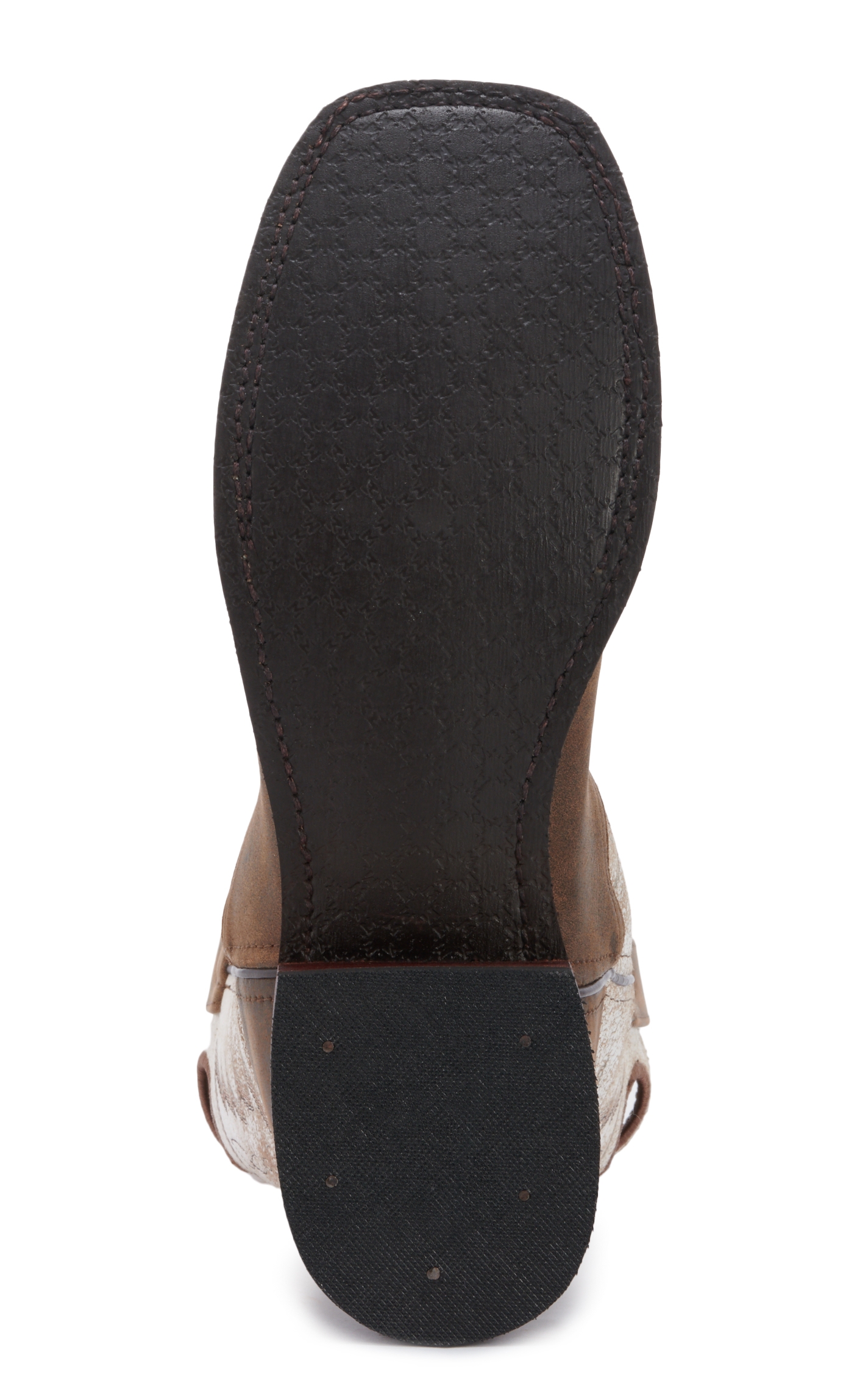 Smoky Mountain Men's Drifter Distressed Brown and Antique White Square Toe Cowboy Boots - Image 1