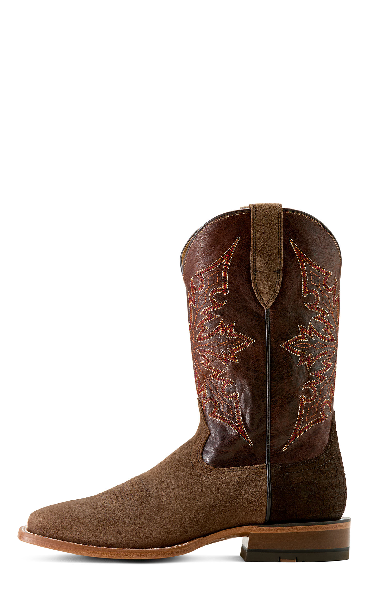 Ariat Men's Ranch Suede Hickory Smoke Gritty Wide Square Toe Boots - Image 1