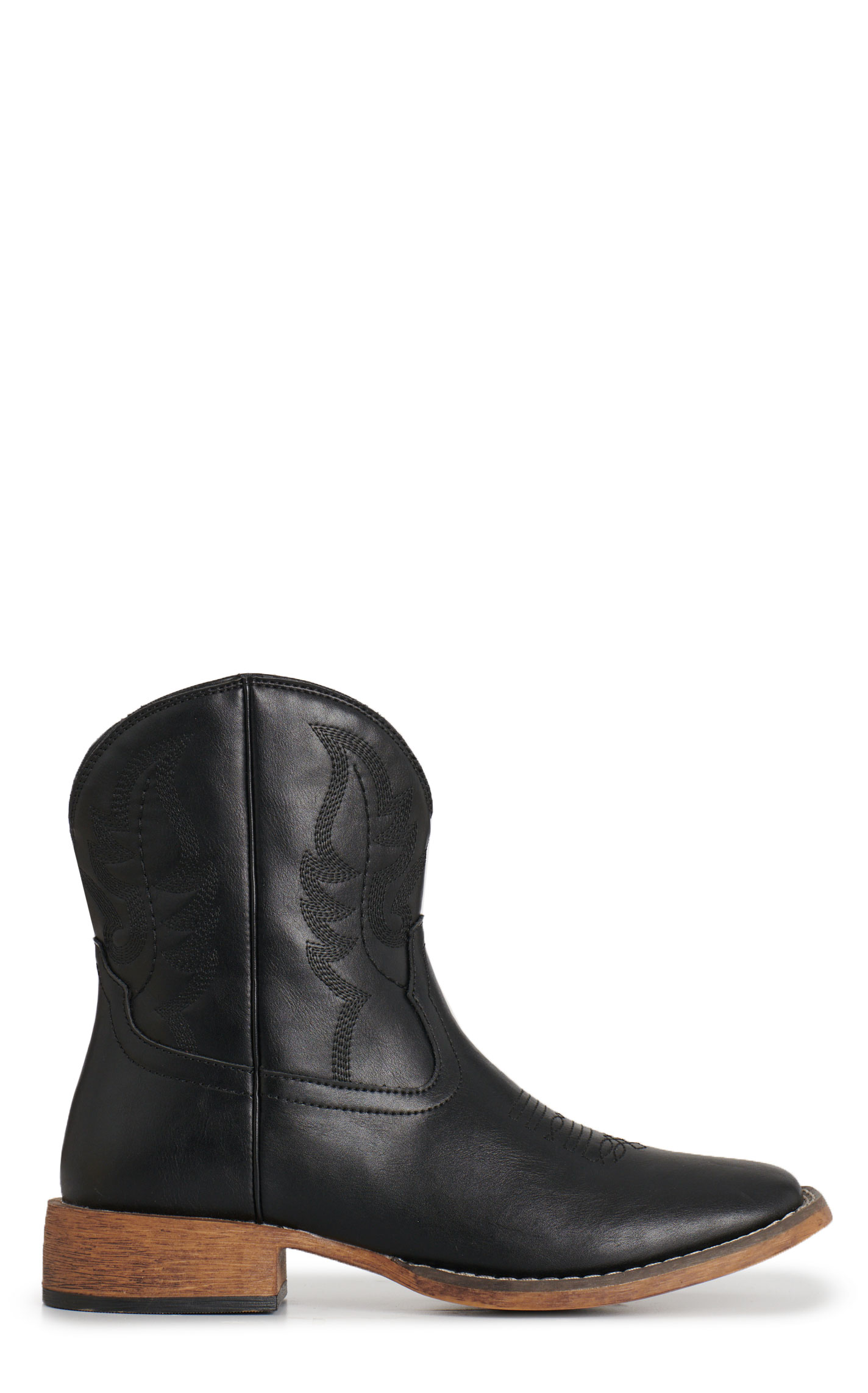 Roper Women's Shayla Black Faux Leather Wide Square Toe Cowboy Boots - Image 1