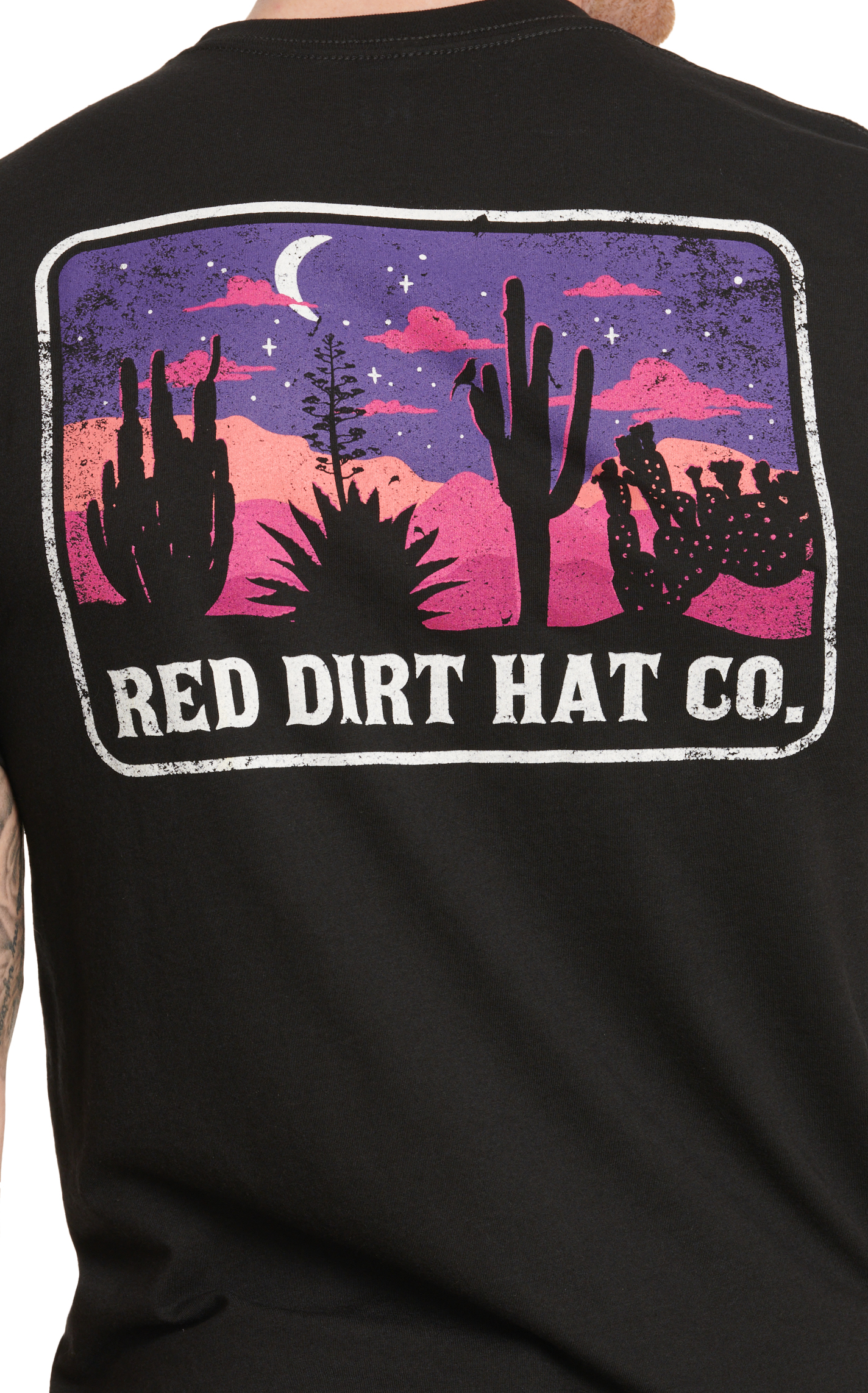 Red Dirt Hat Co. Men's Black Desert Nightfall Logo Graphic T-Shirt - Image 1