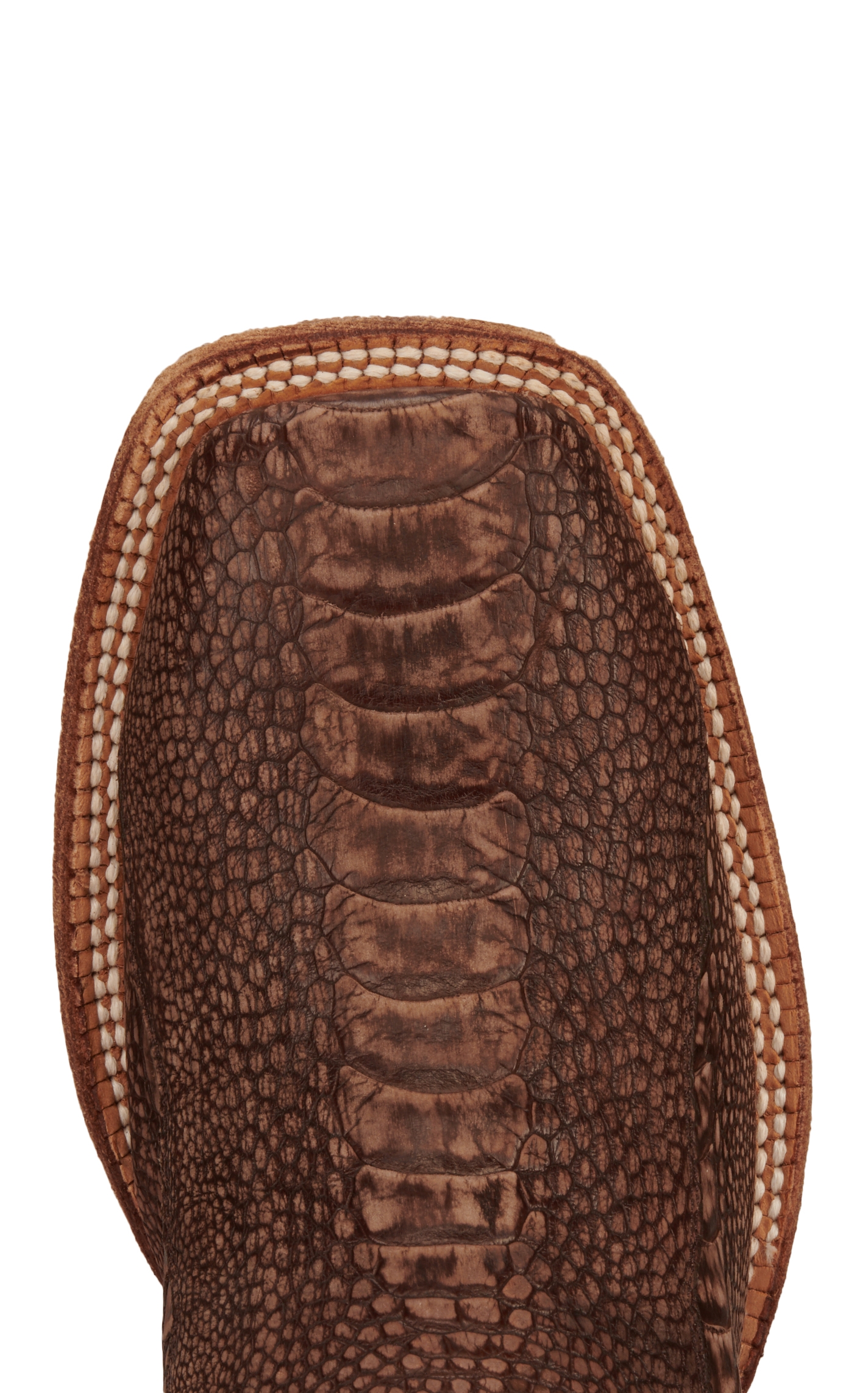 Cavender's Men's Old Coffee Ostrich Leg and Cognac Wide Square Toe Exotic Cowboy Boots - Image 1