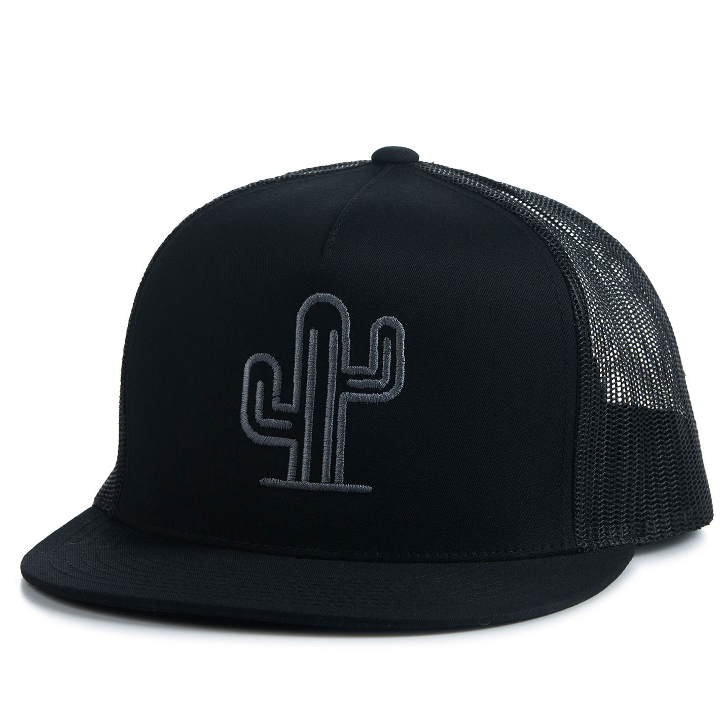 Outdoor Crew Black with Gray Cactus Snapback Cap - Image 1