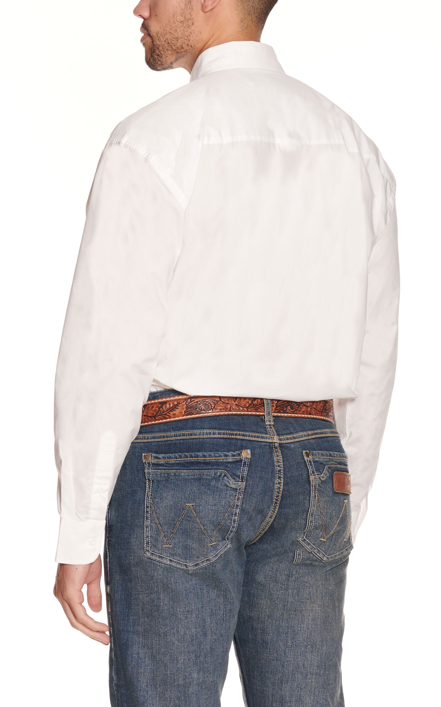 George Strait by Wrangler Men's Solid White Long Sleeve Western Shirt - Image 1