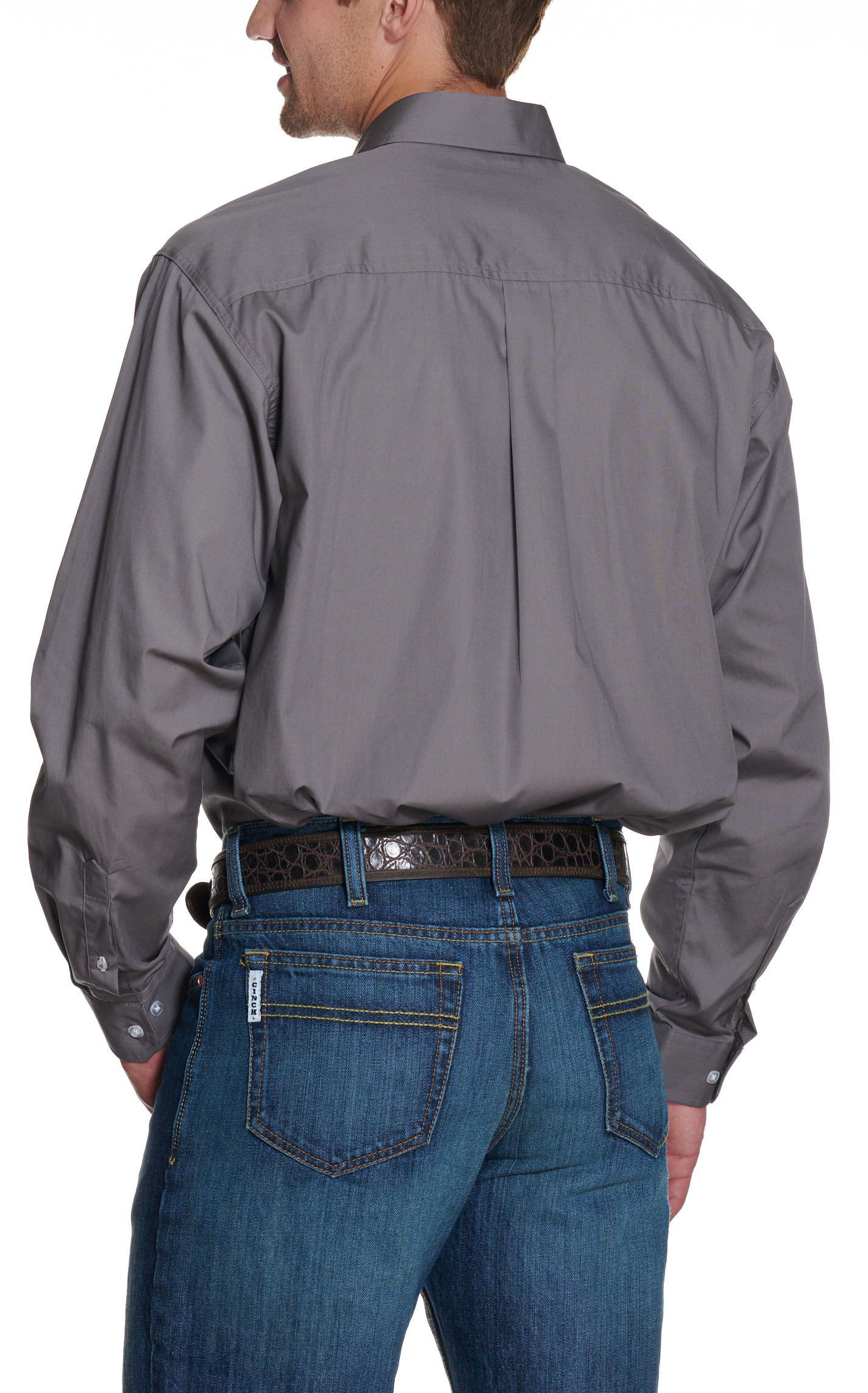 Cinch Men's Solid Gray Long Sleeve Western Shirt - Image 1