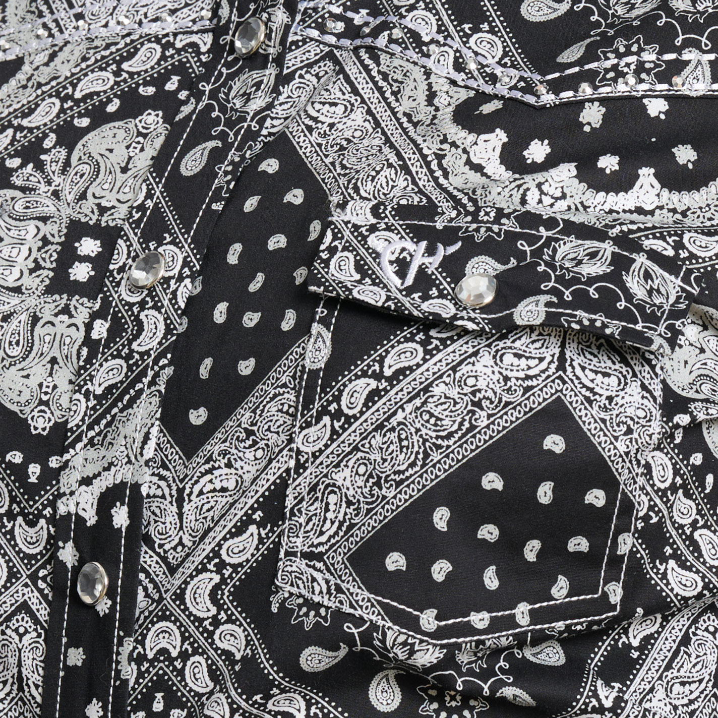 Cowgirl Hardware Women's Black & White Bandana Top - Image 1