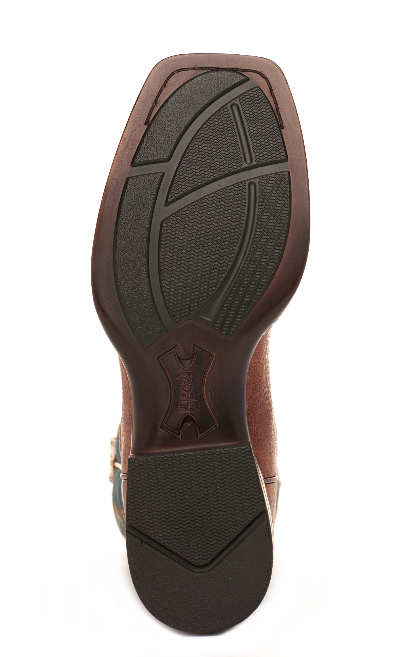 Ariat Men's Valor Ultra Dark Tan and Rocky Blue Wide Square Toe Cowboy Boot - Image 1