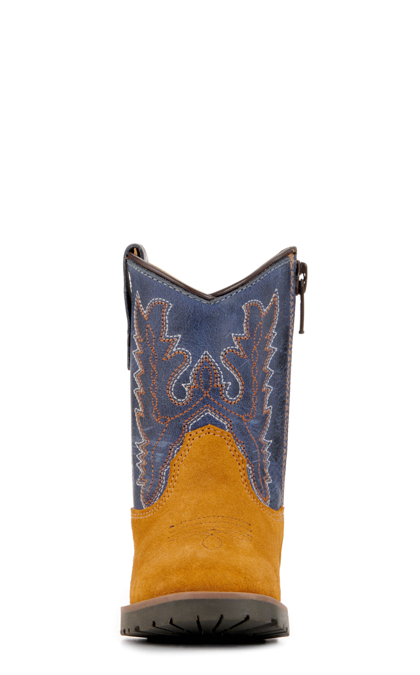 Smoky Mountain Toddler Autry Camel Roughout and Light Navy Wide Square Toe Cowboy Boots - Image 1