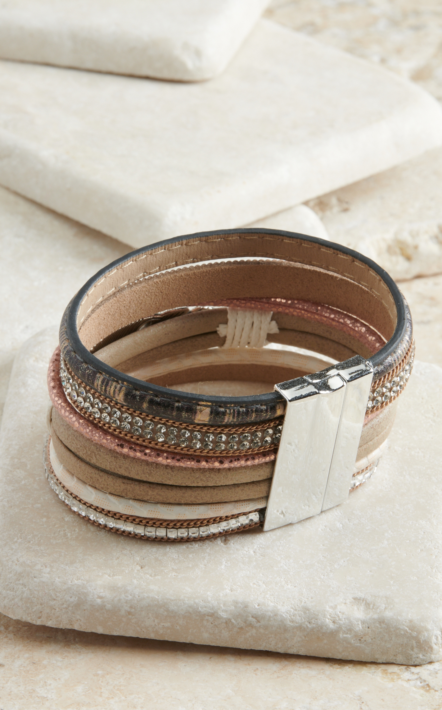Blazin Roxx Six Row with Feather Charm Bracelet - Image 1