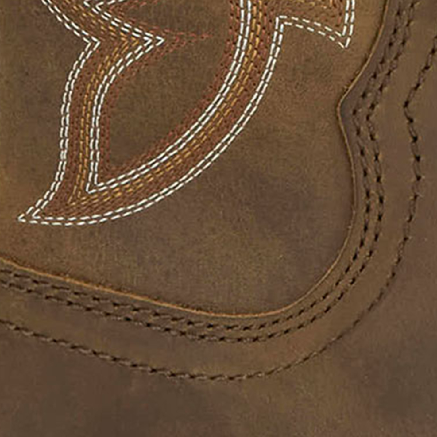 Justin Men’s Frontier Brown Cowhide Wide Round Toe Cowboy Boots - Image 1