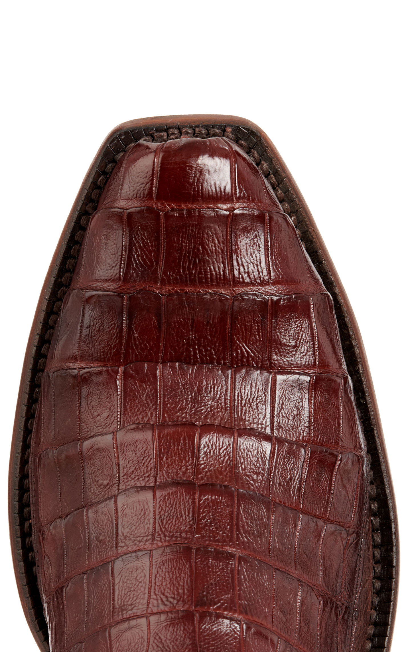 Lucchese Men's Douglas Dark Brown and Barrel Brown Caiman and Ostrich Exotic Cowboy Boots - Image 1