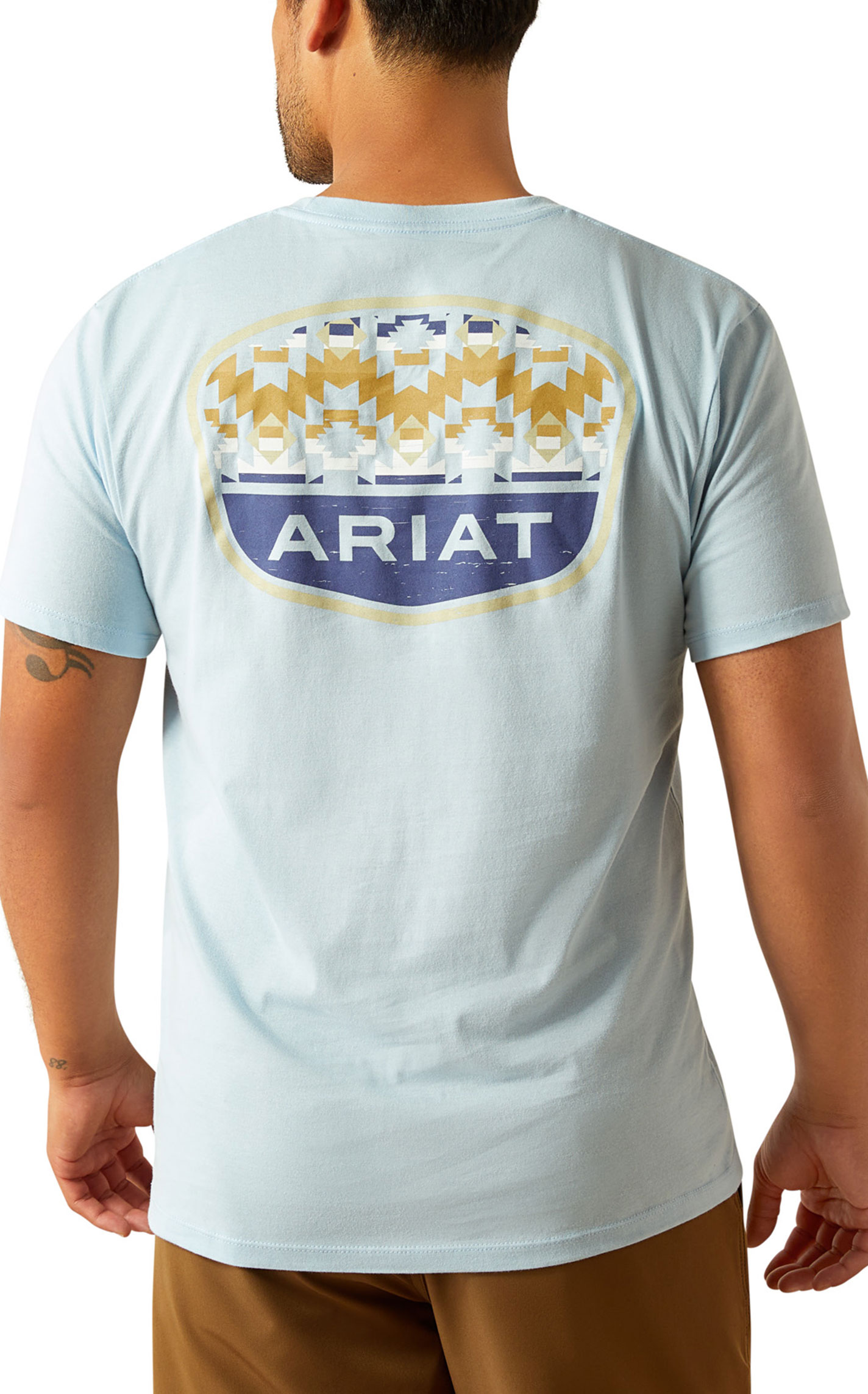 Ariat Men's Light Blue Odgen Valley Badge T-Shirt - Image 1