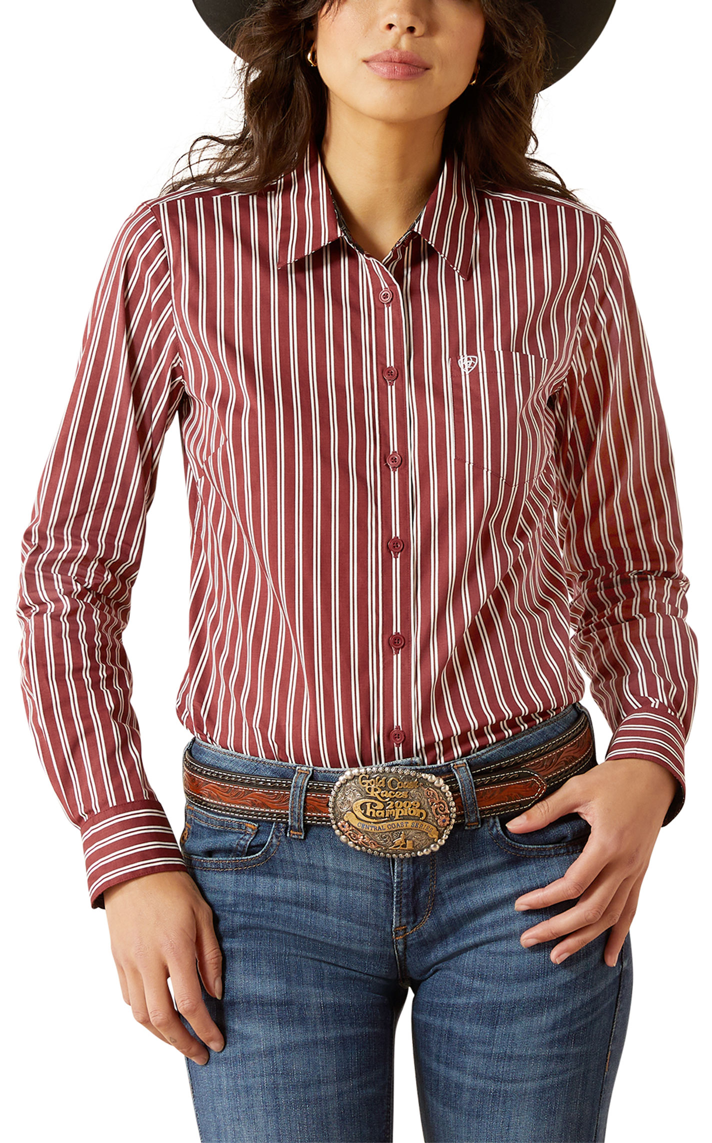 Ariat Women's Kirby Cabernet Stripe Western Shirt - Image 1