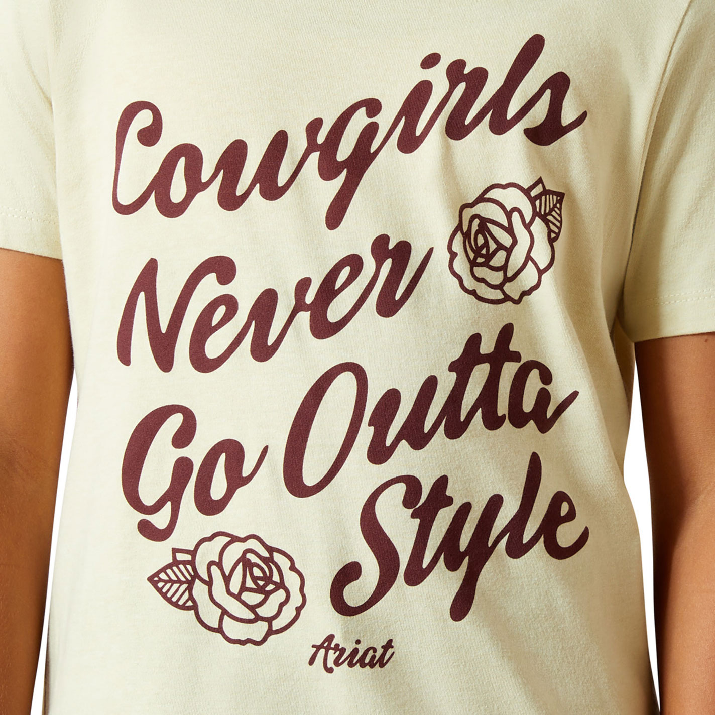 Ariat Girl's Never Outta Style Cream Graphic T-Shirt - Image 1