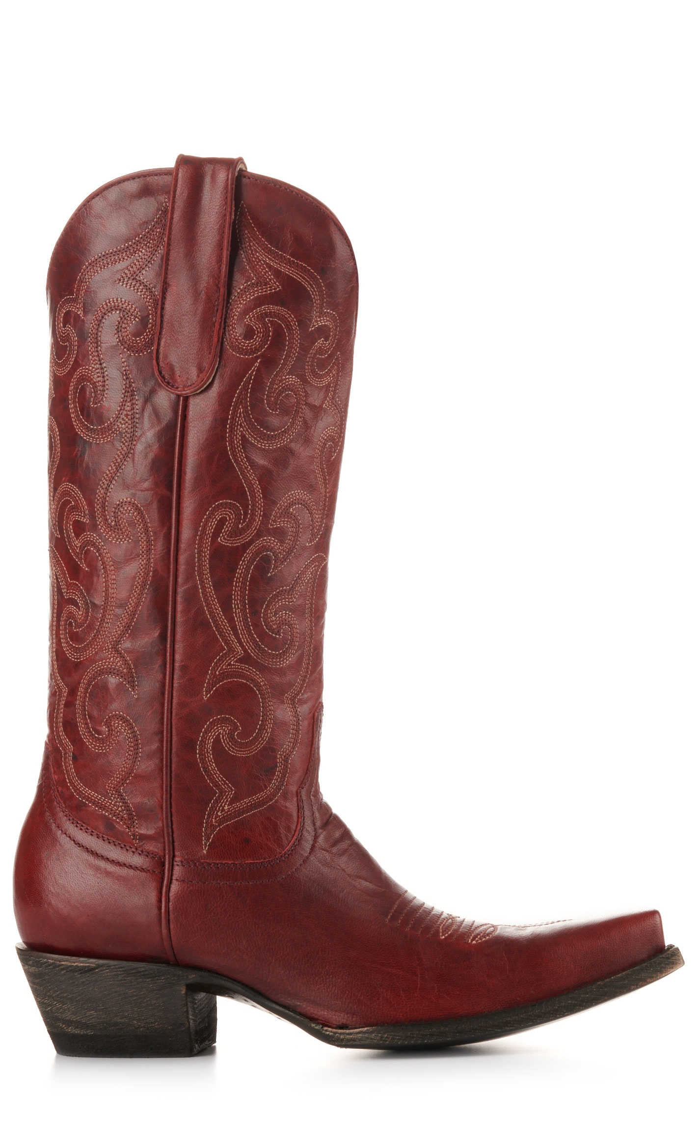 Cavender’s Women’s Red Goat Leather Snip Toe Cowboy Boots - Image 1