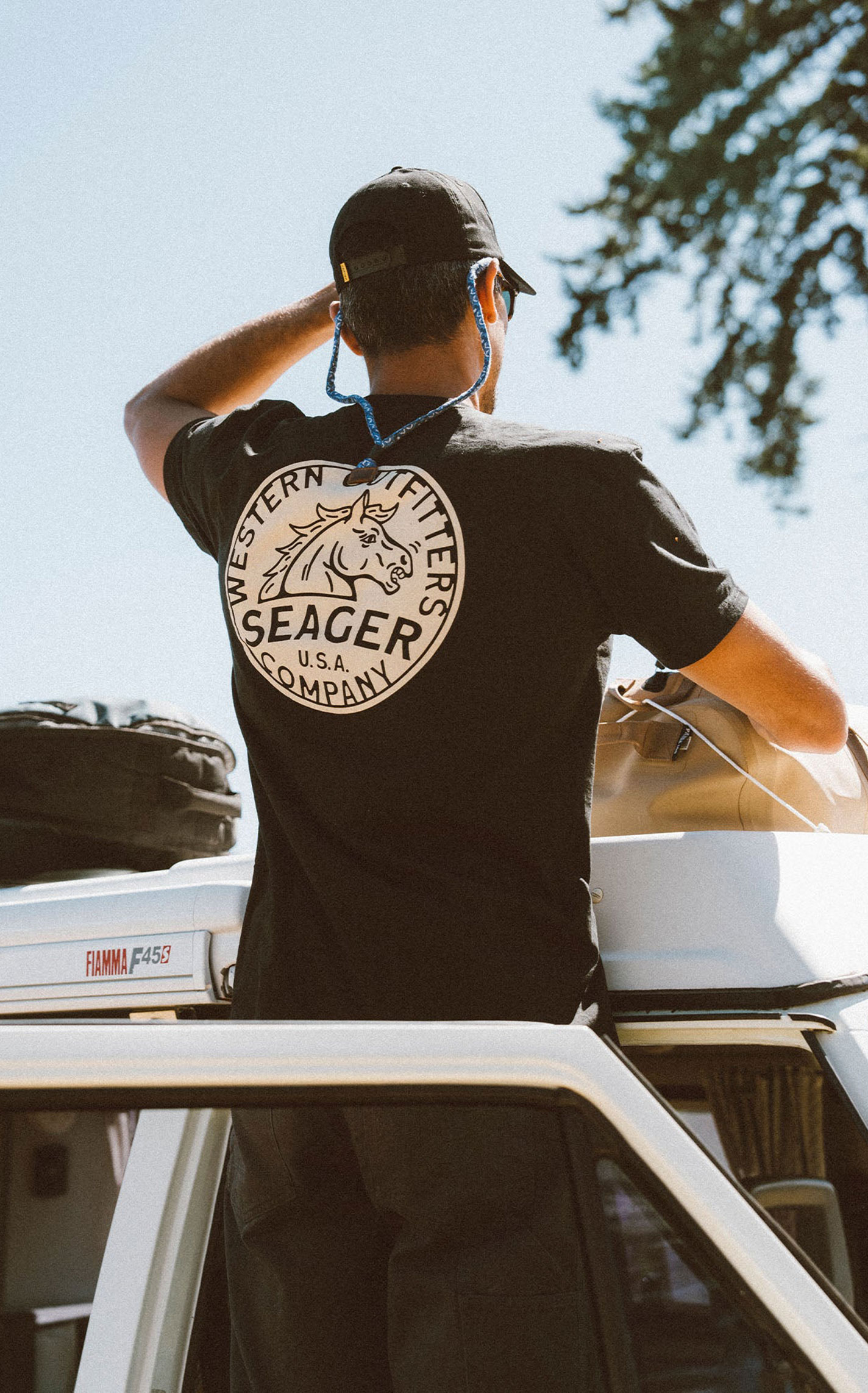 Seager Apparel Men’s Black Stang T-Shirt - Image 1