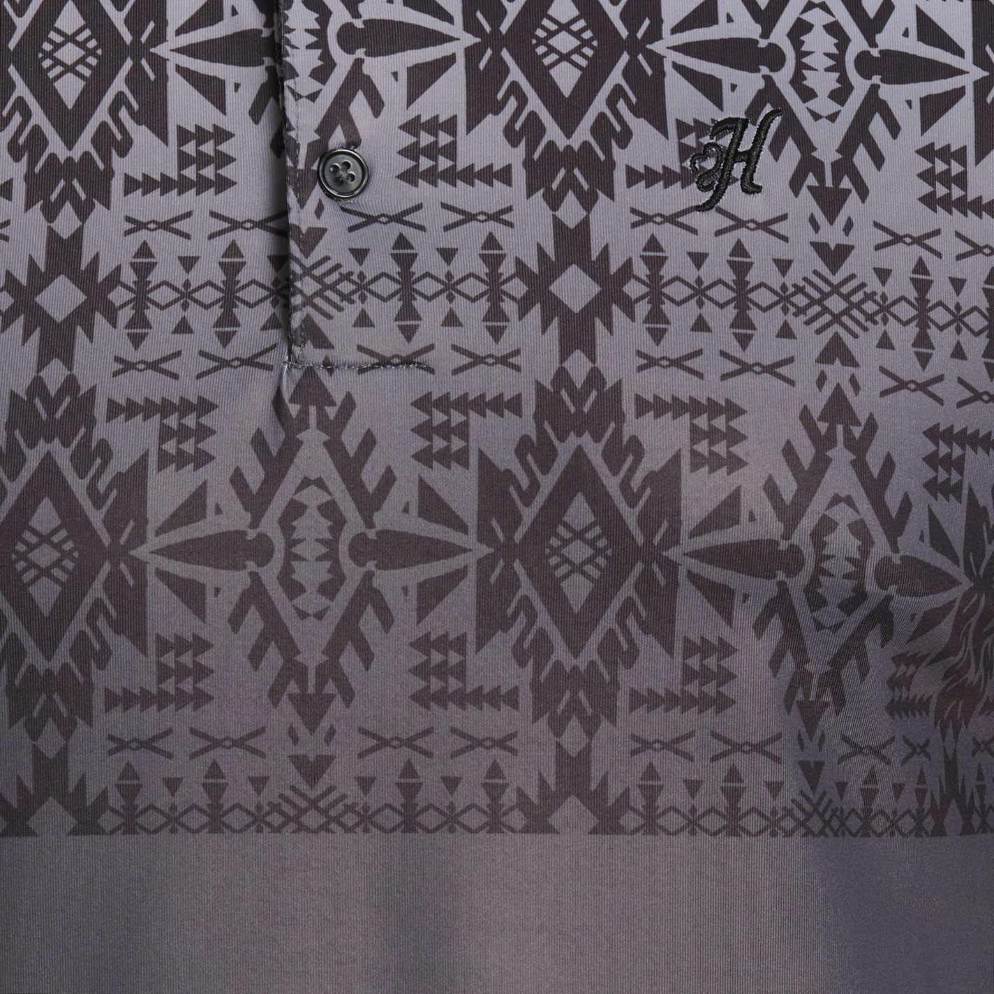 Hooey Men's Gray Ombre Aztec Print Polo Shirt - Image 1