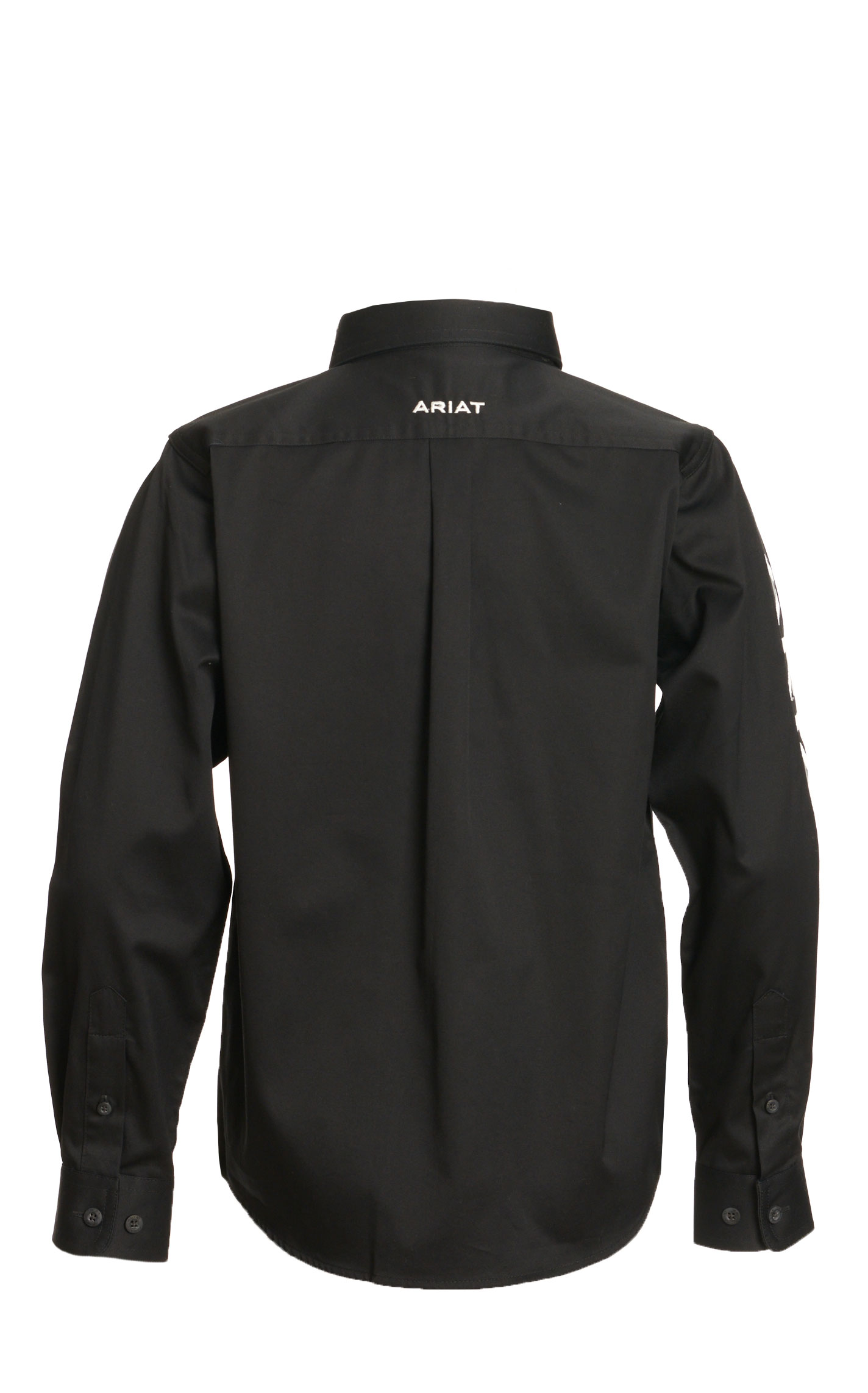 Ariat Boy's Black & White Team Logo Embroidered Long Sleeve Western Shirt  - Image 4