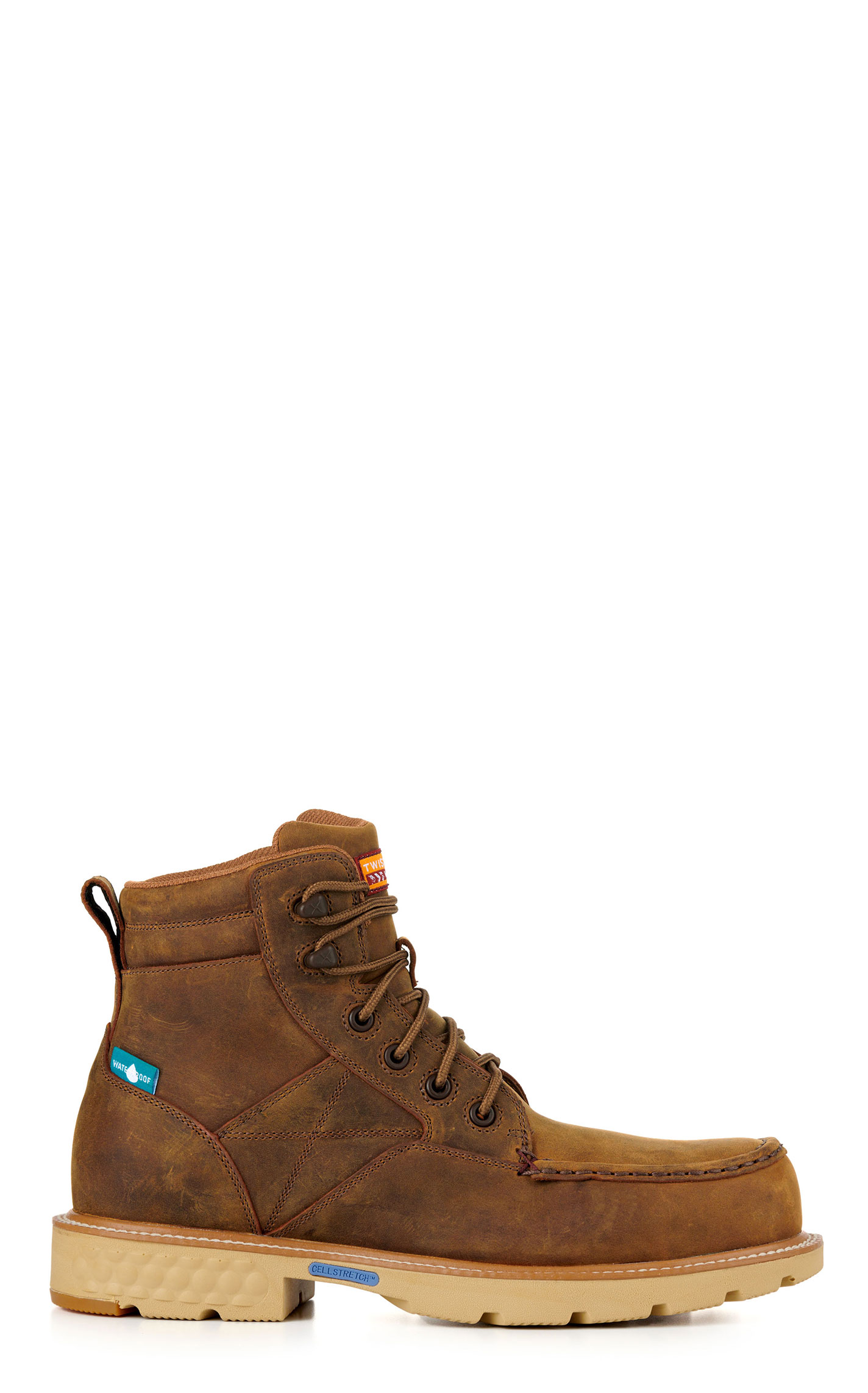Twisted X Men's Golden Tan CellStretch Waterproof Round Nano Composite Toe 6\