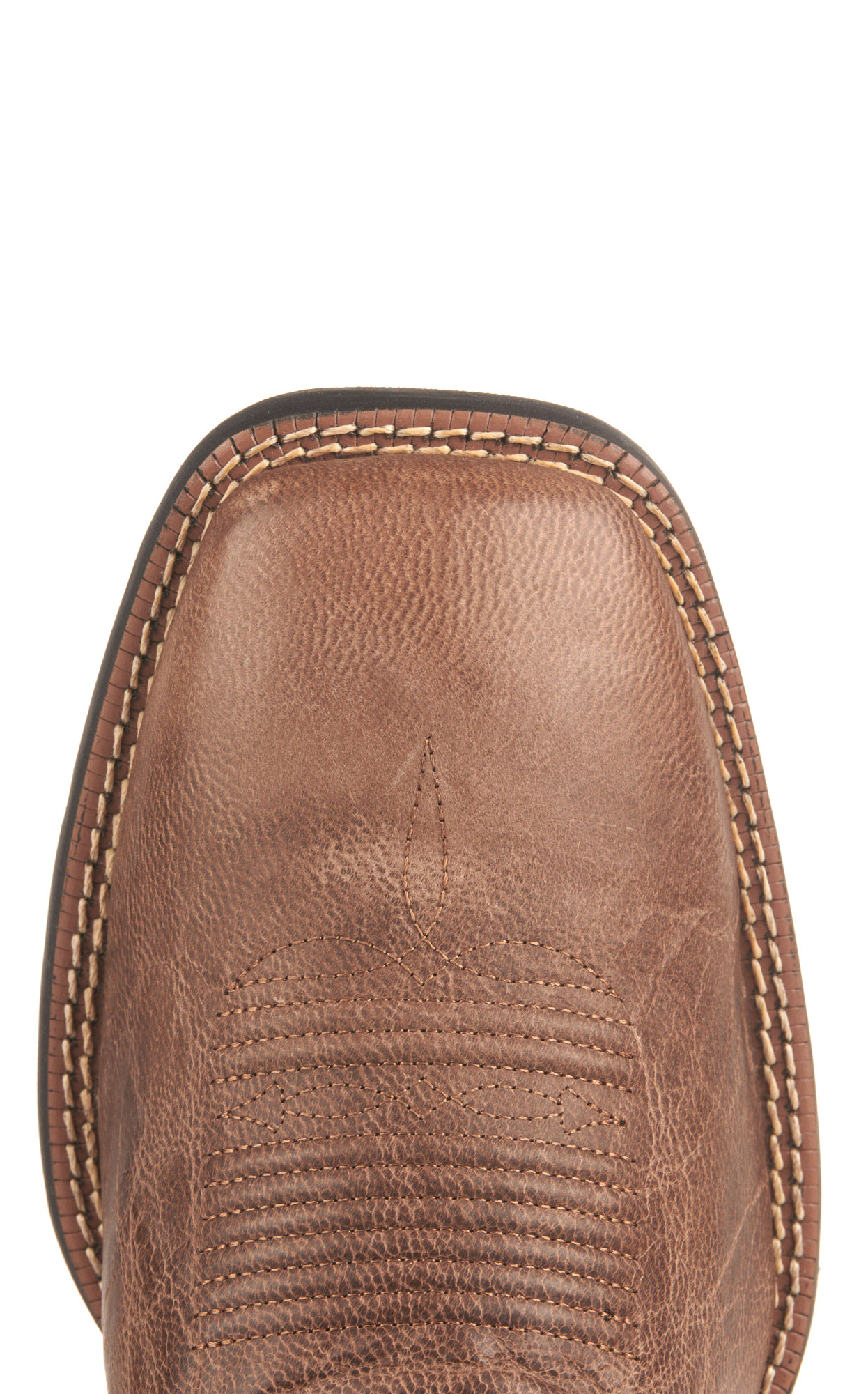 Ariat Men's Sport Rodeo Distressed Tan and Red Wide Square Toe Cowboy Boots - Image 1