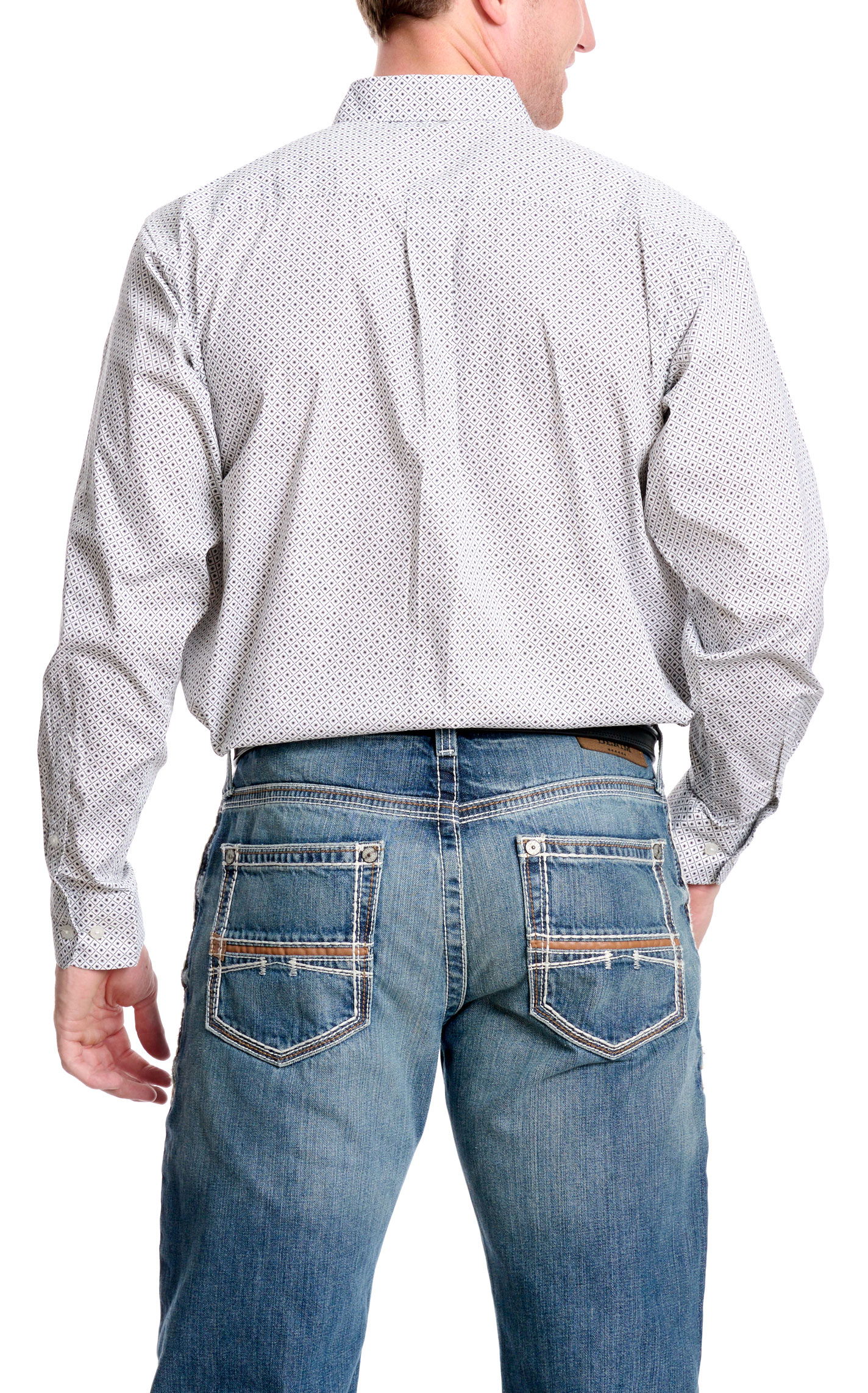 Rafter C Men's ProFlex45 Black Geo Print Western Shirt - Image 1